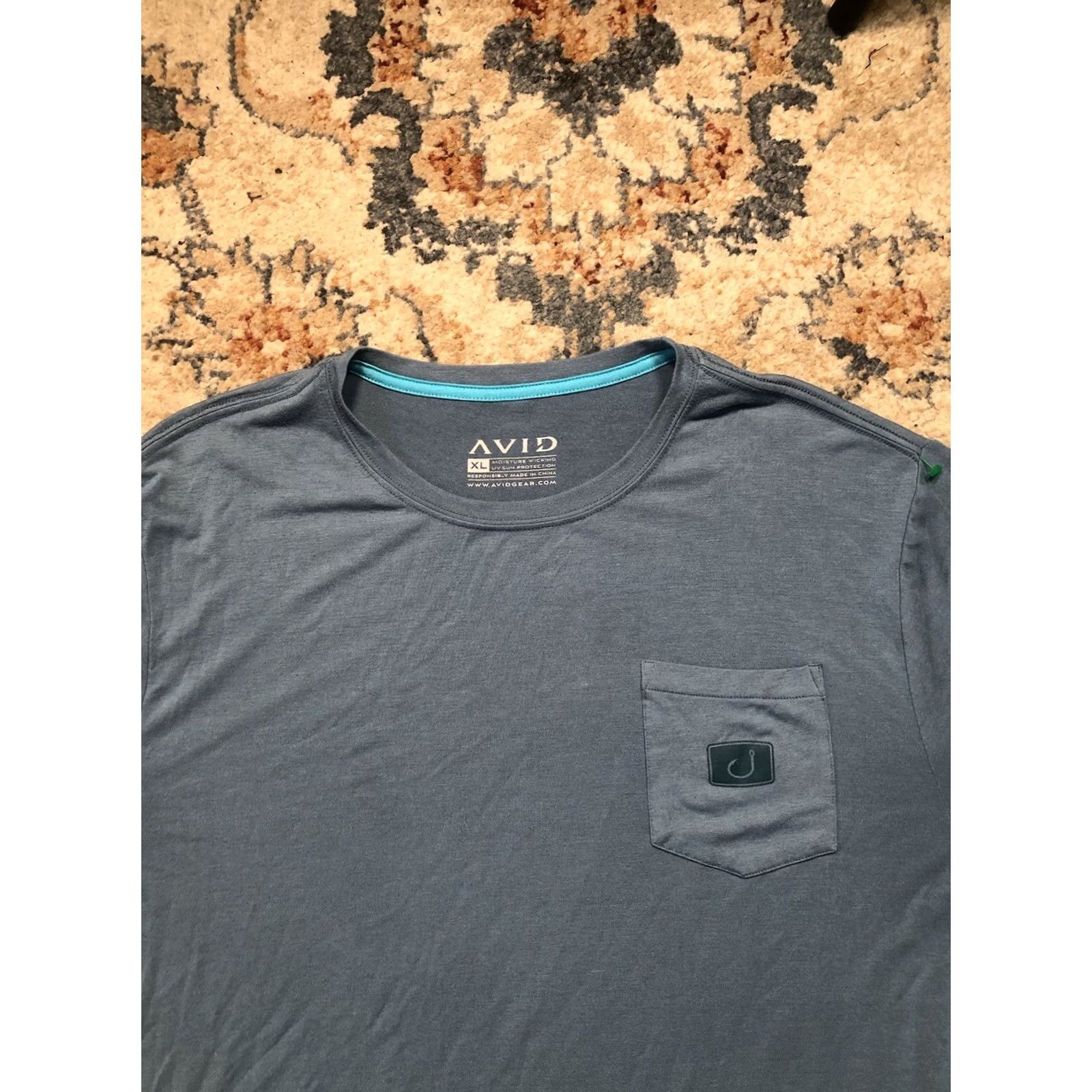Vintage AVID T Shirt Mens XL Blue Logo Fishing Outdoors Size US XL / EU 56 / 4 - 2 Thumbnail