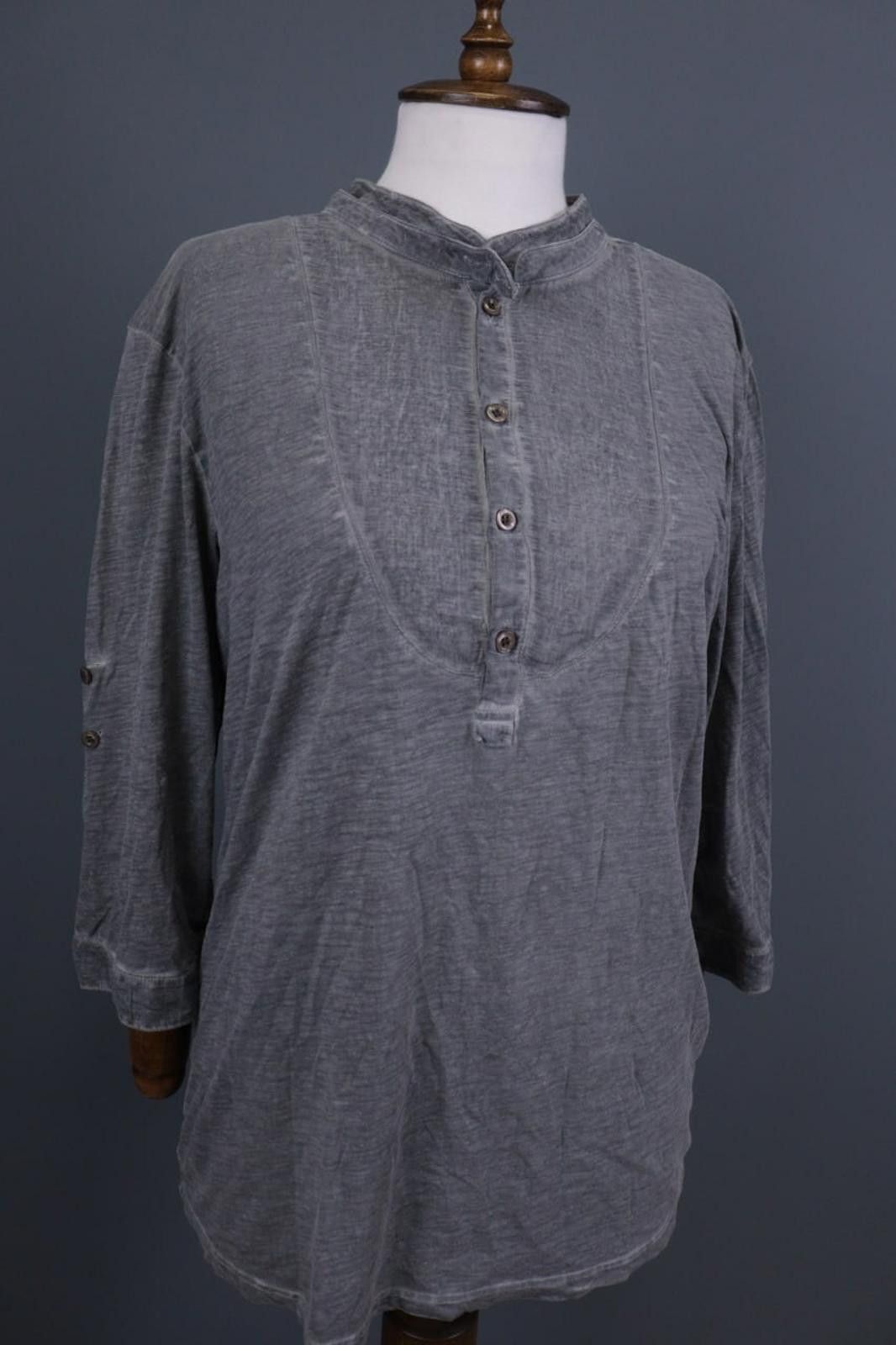 Thom Krom Thom Krom Gray Henley Lagenlook Tunic Blouse Shirt Size L Size L / US 10 / IT 46 - 7 Thumbnail