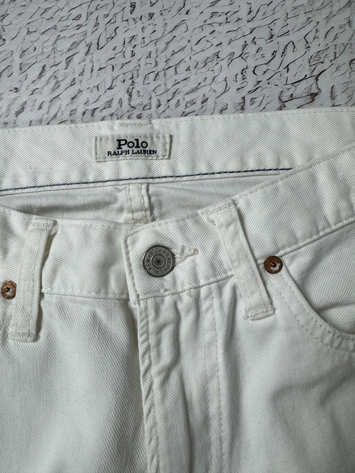 Polo Ralph Lauren Polo Ralph Lauren white distressed denim jeans pants Size US 30 / EU 46 - 12 Thumbnail