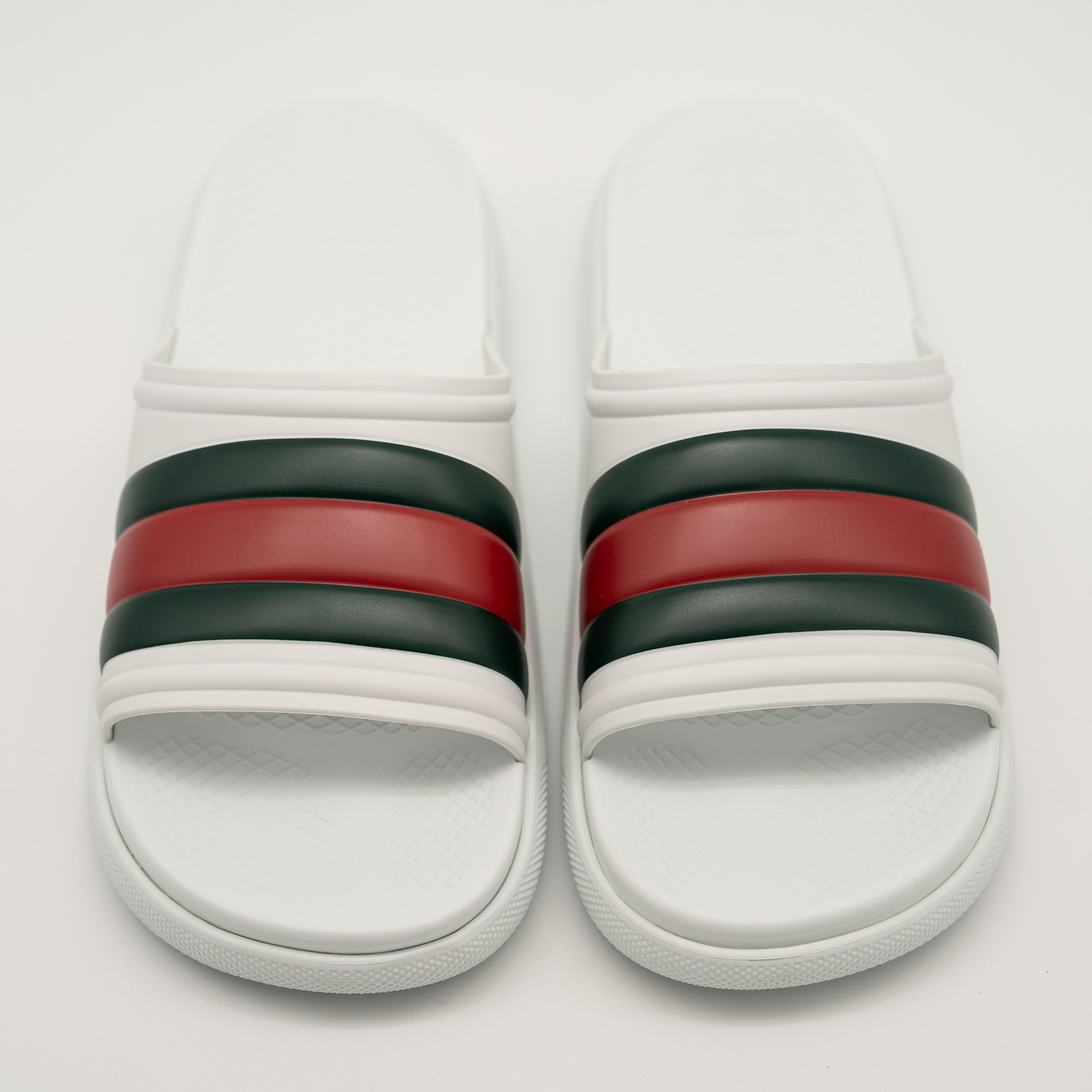 Gucci 8G 8.5 us Gucci Web Slides Sandals White Green Red Rubber Size US 8.5 / EU 41-42 - 3 Thumbnail