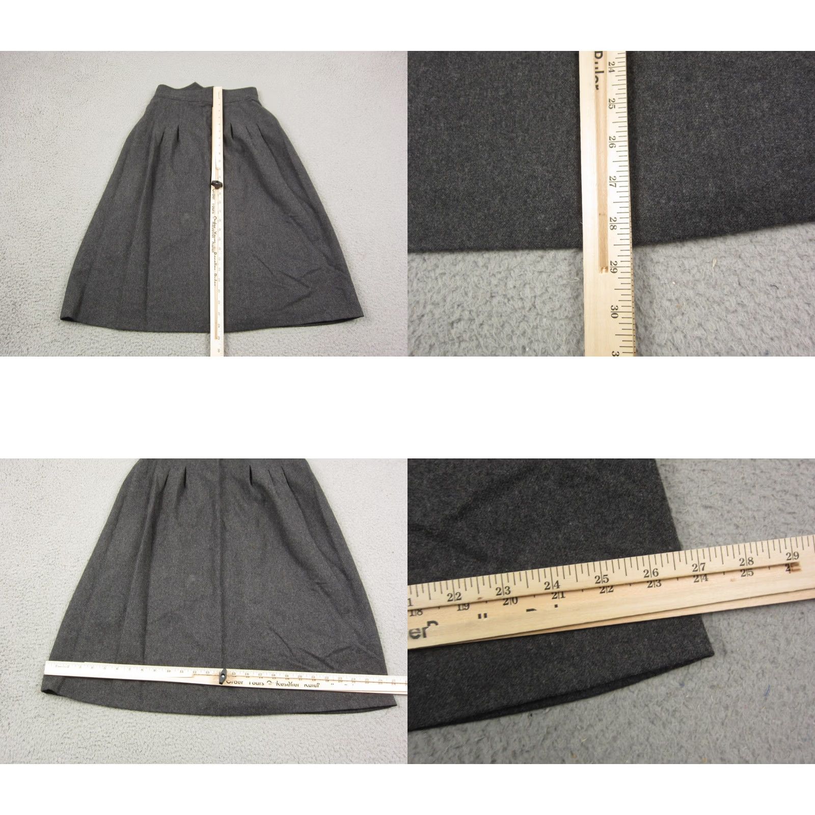 Vintage Vintage Bice Skirt 11 Gray A-Line Midi Pleated Career Classic Mod 60s 70s Size 32" / US 10 / IT 46 - 8 Thumbnail