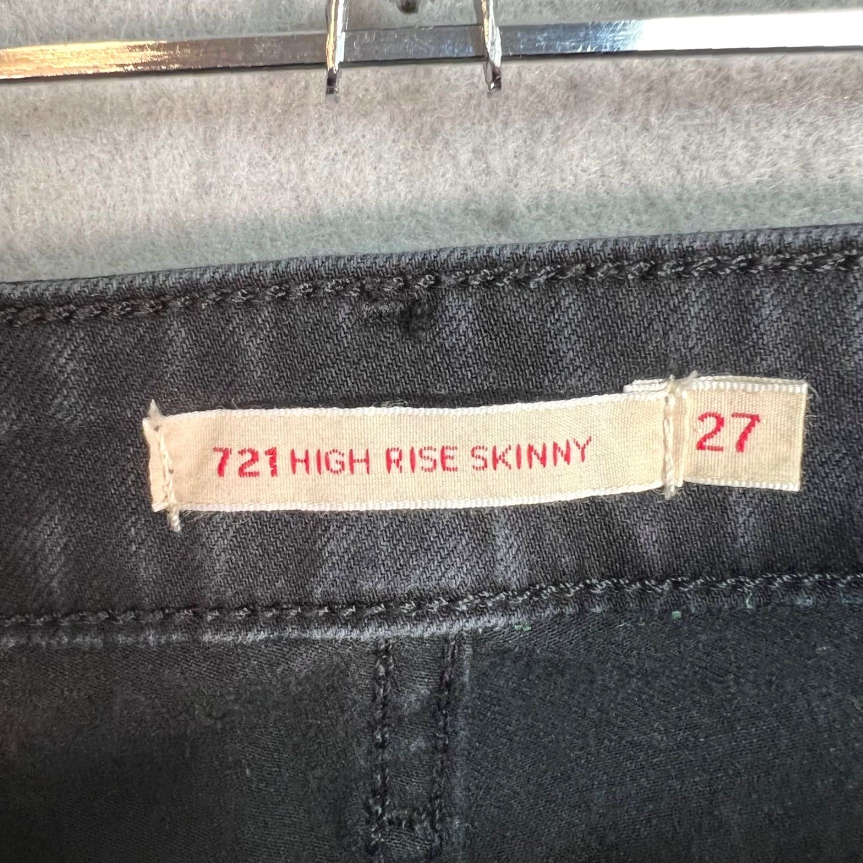 Levi's VINTAGE Levi's Jeans Women 721 High Rise Skinny 27 x 30 Black Denim Cotton Blend Fat? Size 27" / US 4 / IT 40 - 3 Thumbnail