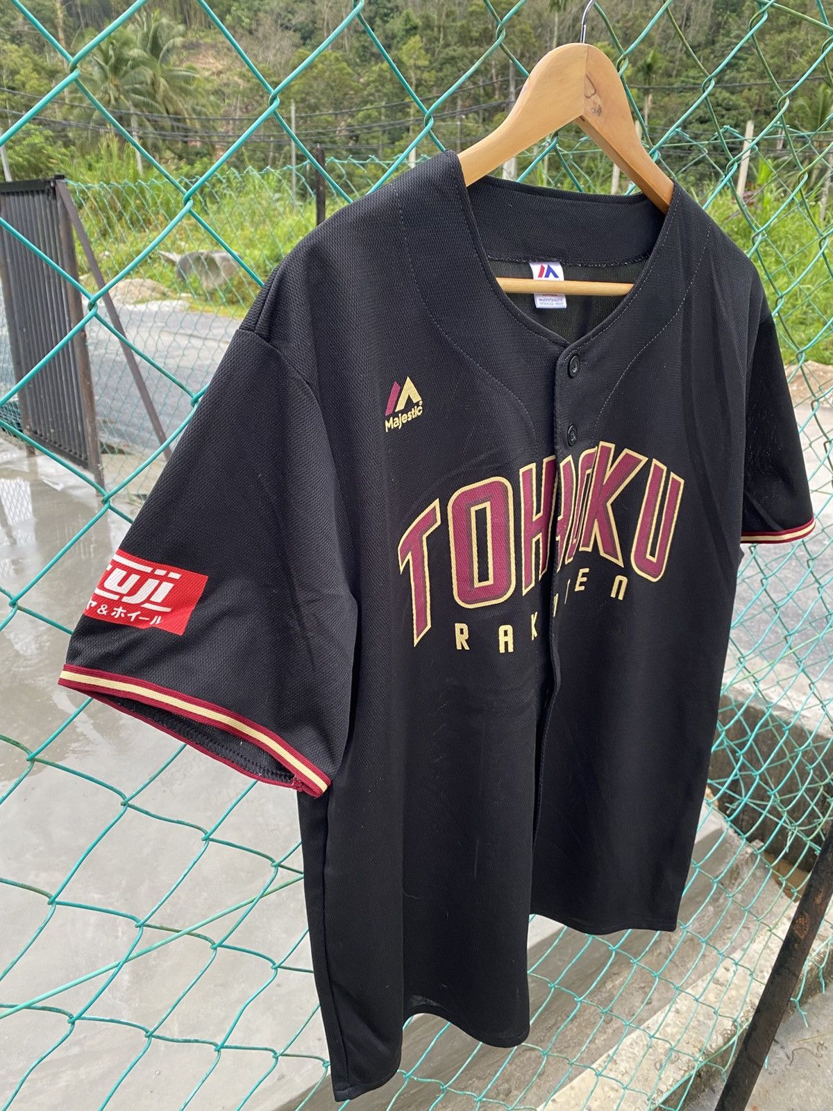 Japanese Brand × MLB × Majestic Majestic Tohoku Rakuten spellout baseball jersey Size US L / EU 52-54 / 3 - 3 Thumbnail