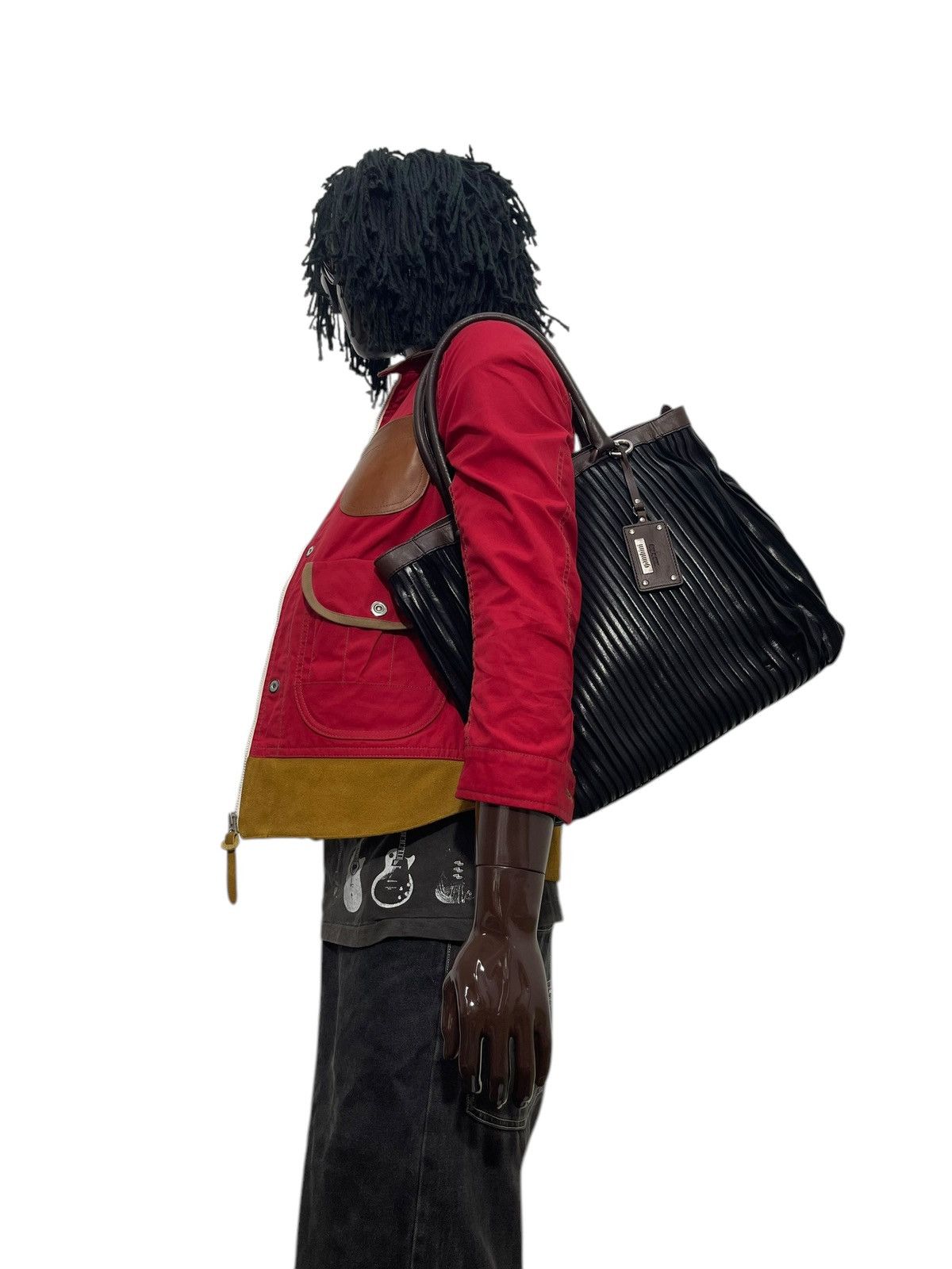 Genuine Leather Full Leather Gambini Italy Pleated Tote Shoulder Bag 1🟩5 Size ONE SIZE - 2 Thumbnail