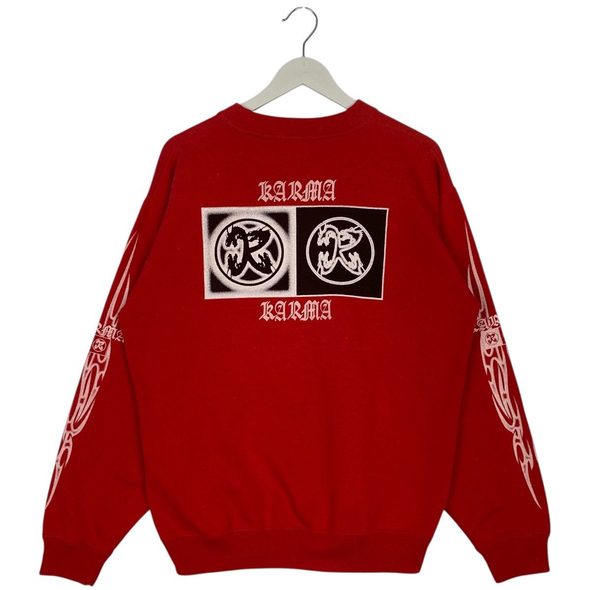 Vintage Vintage Karma Printed Crewneck Sweatshirt Red Size M Size US M / EU 48-50 / 2 - 5 Thumbnail