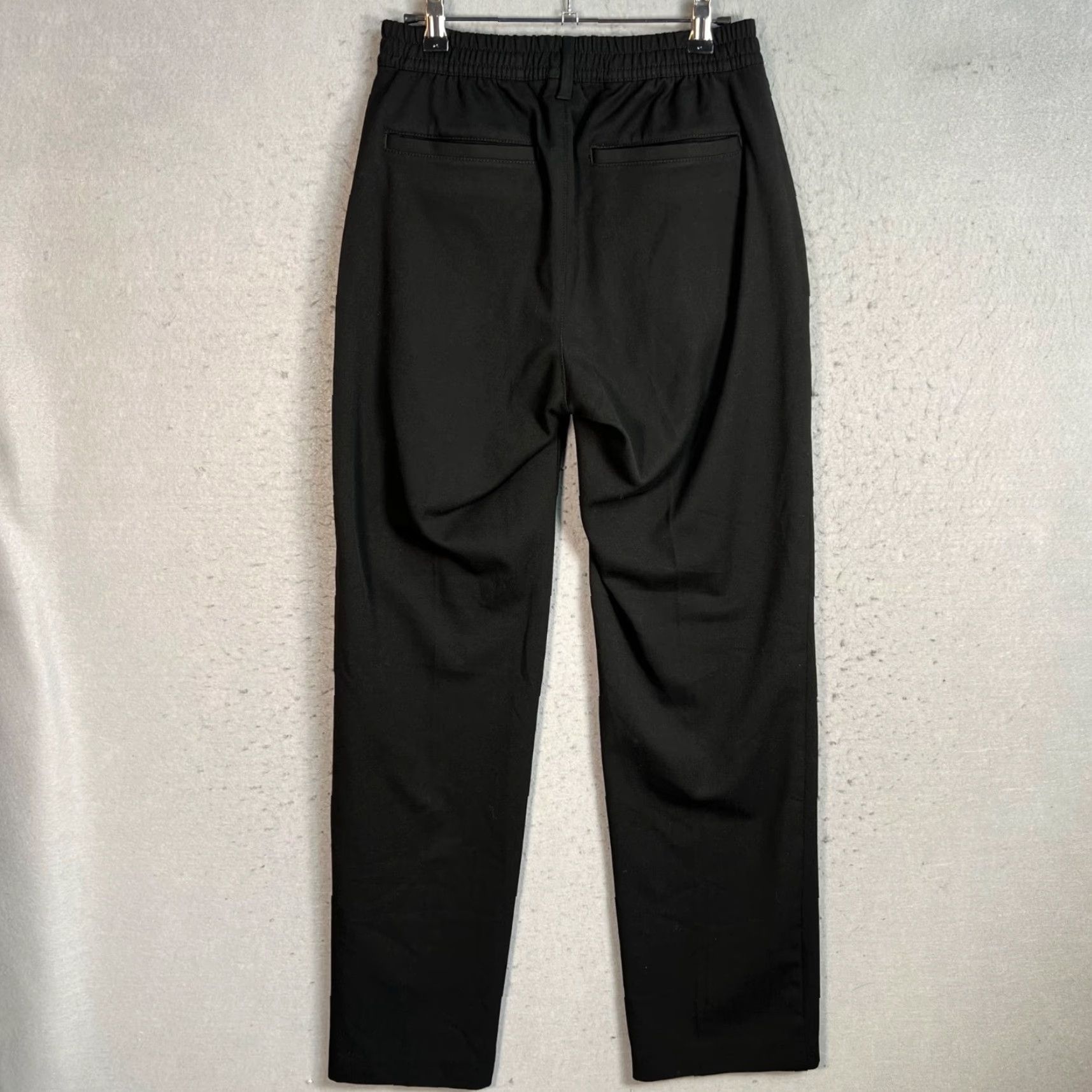 Gap Gap XS Black Elastic Waist Straight Leg Pants Mens Trousers Pleated Dress Pants - Regular Inseam 31in Size US 27 - 2 Thumbnail