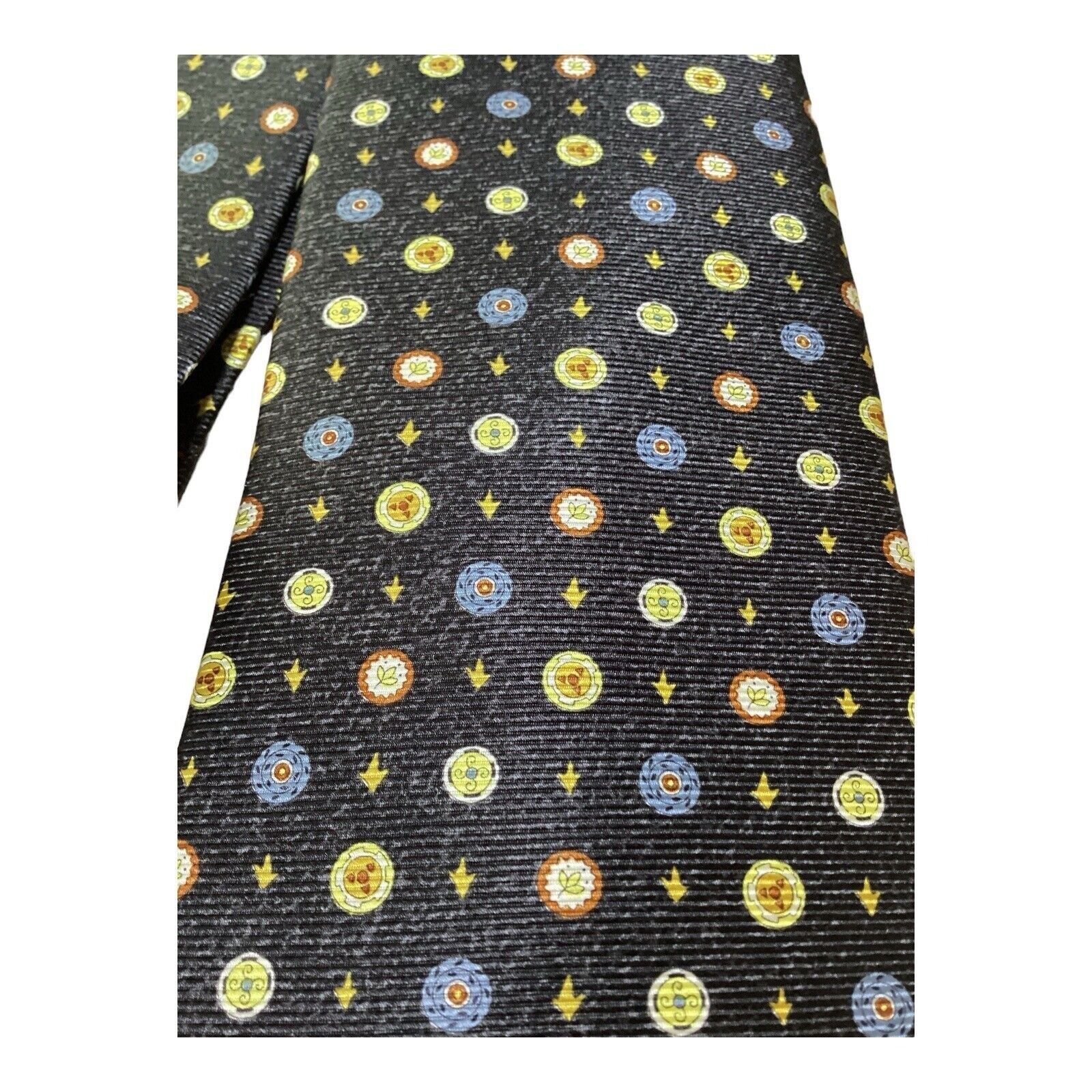 Bvlgari BVLGARI 7Fold Navy Beyblade Print Silk Tie Italy W: 4" NWOT Size ONE SIZE - 9 Thumbnail