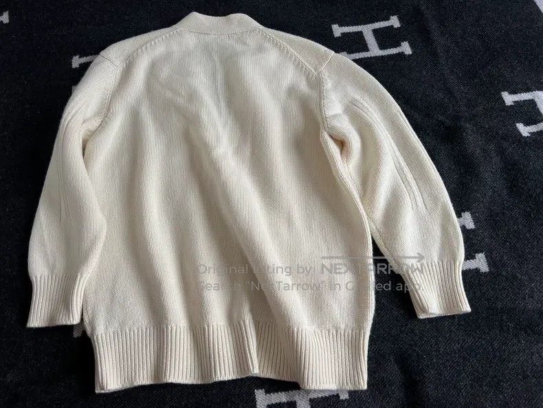 Hermes Hermes Open cardigan pure cashmere, white sweater Size XS / US 0-2 / IT 36-38 - 6 Thumbnail
