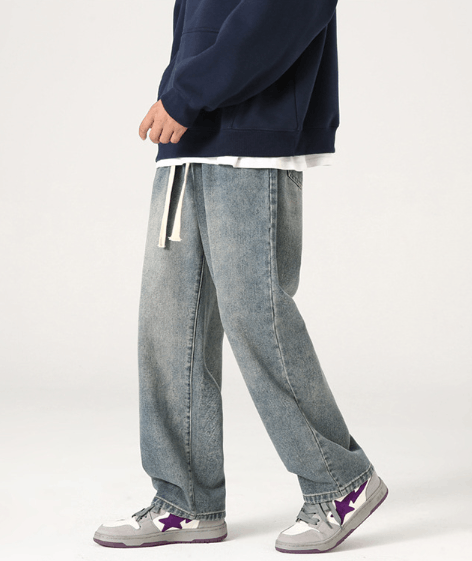 Japanese Brand × Jean Japanese retro washed distressed wide-leg jeans for men Size US 32 / EU 48 - 5 Thumbnail