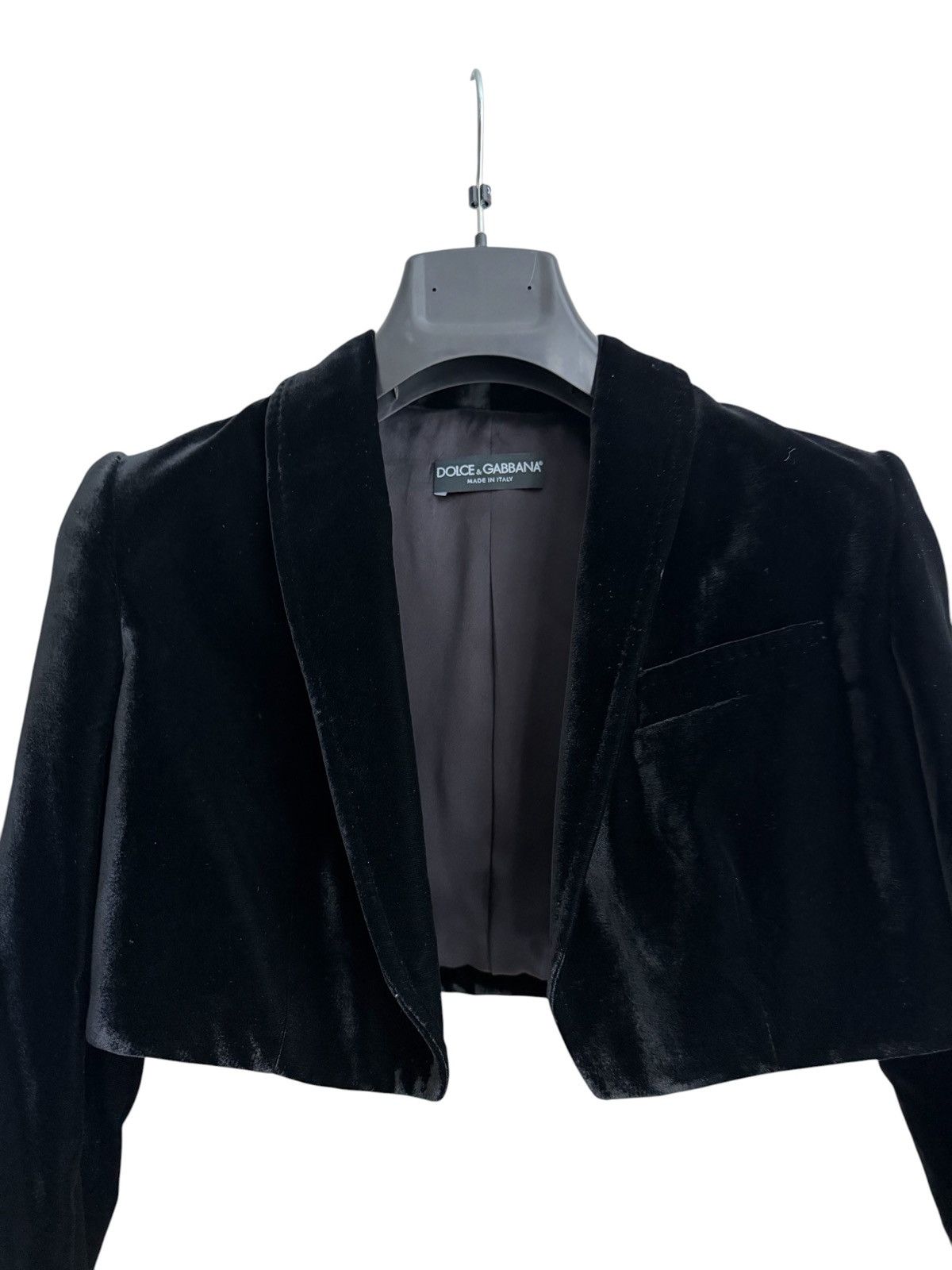 Dolce & Gabbana Dolce Gabbana Velour Cropped Blazer Jacket Size S / US 4 / IT 40 - 6 Thumbnail