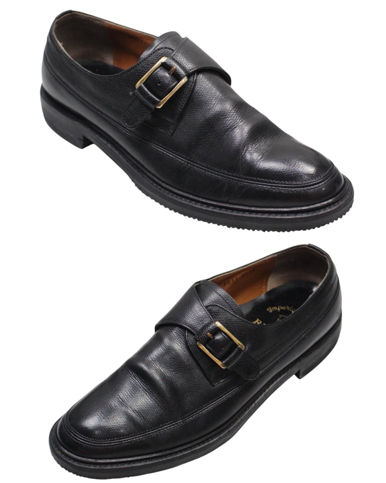 Japanese Brand × REGAL × Vintage 1990S REGAL IMPERIAL GRADE BLACK MONK STRAP SHOES Size US 8 / EU 41 - 6 Thumbnail