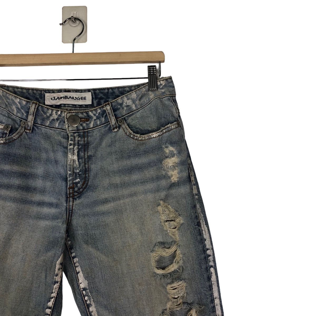 Japanese Brand VINTAGE DENIM JEANS DISTRESSED DESIGN JAMBANGEE ISSEYMIYAKE Size US 30 / EU 46 - 6 Thumbnail