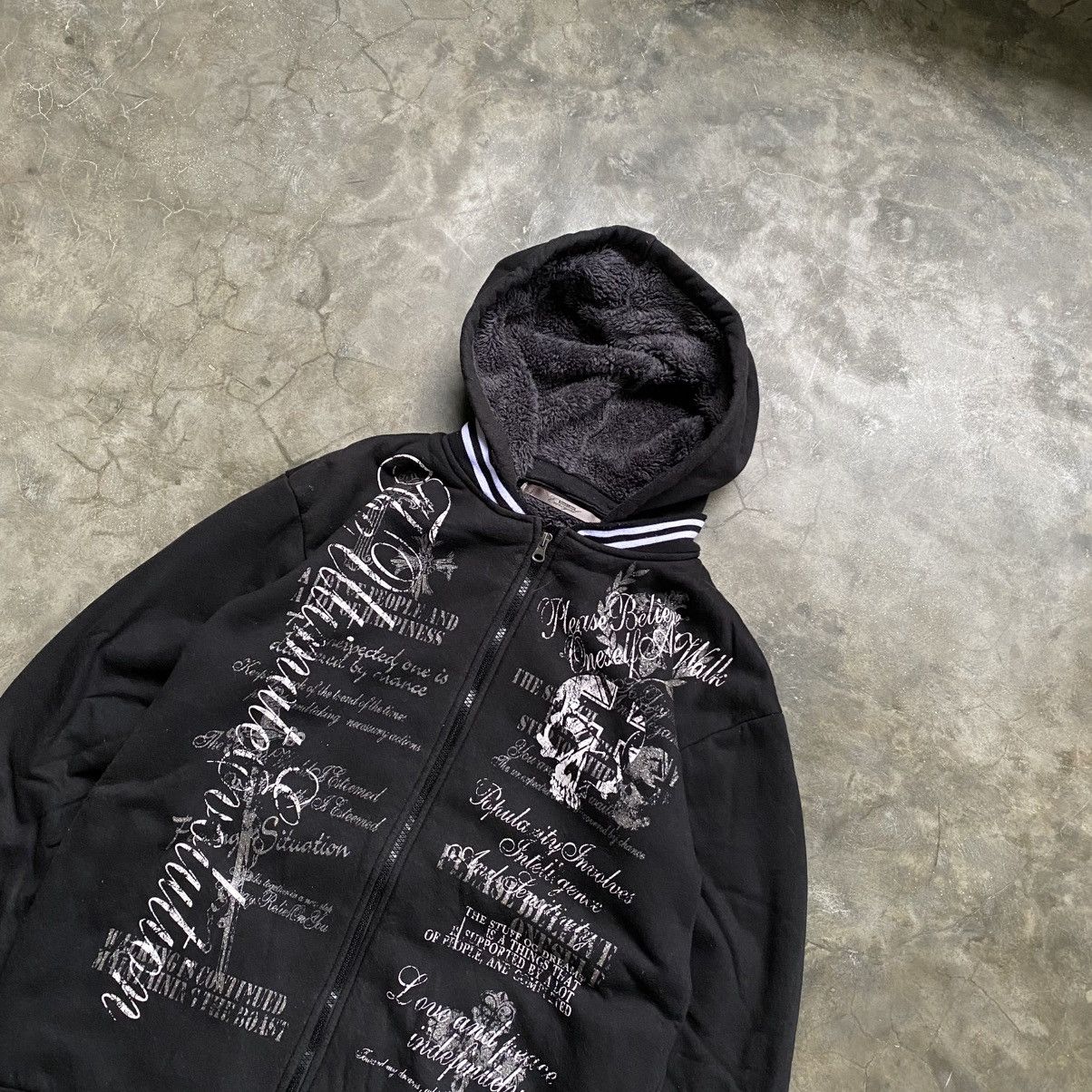 14th Addiction 2000s Black Label Blu royal Vkei Styel Poem Zip Up Hoodie Size US L / EU 52-54 / 3 - 2 Thumbnail