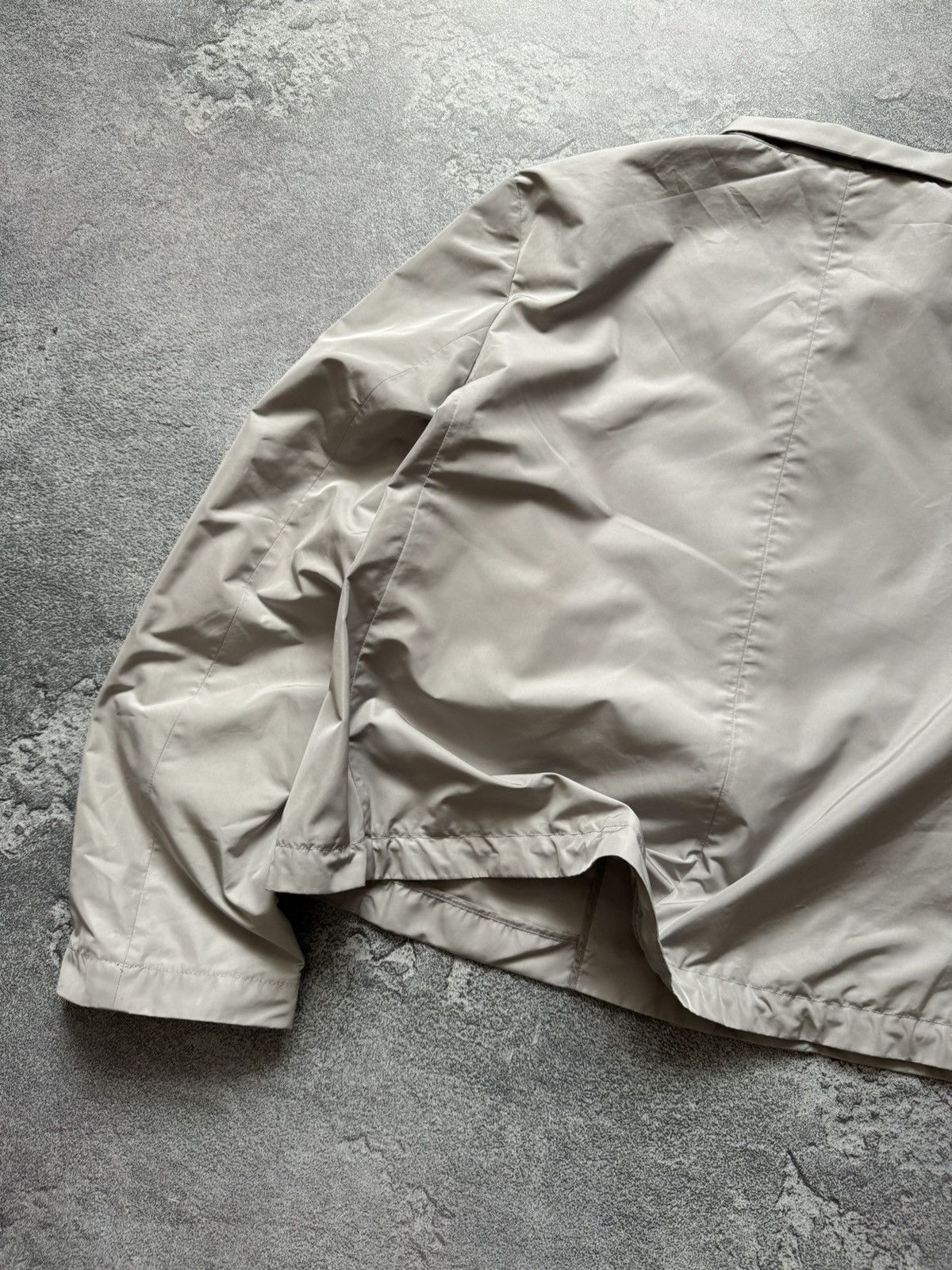 Designer × Jil Sander × Vintage Jil sander 42 nylon beige blazer jacket crop coat button up Size M / US 6-8 / IT 42-44 - 15 Thumbnail