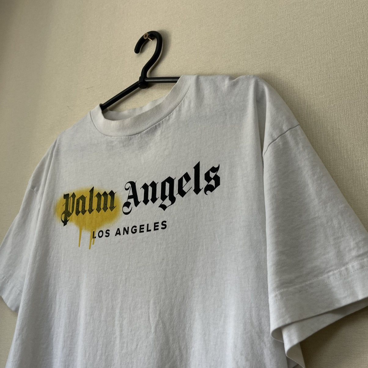 Palm Angels Palm Angels Bel Air Sprayed Logo Print T-Shirt White Pink Size US M / EU 48-50 / 2 - 2 Thumbnail