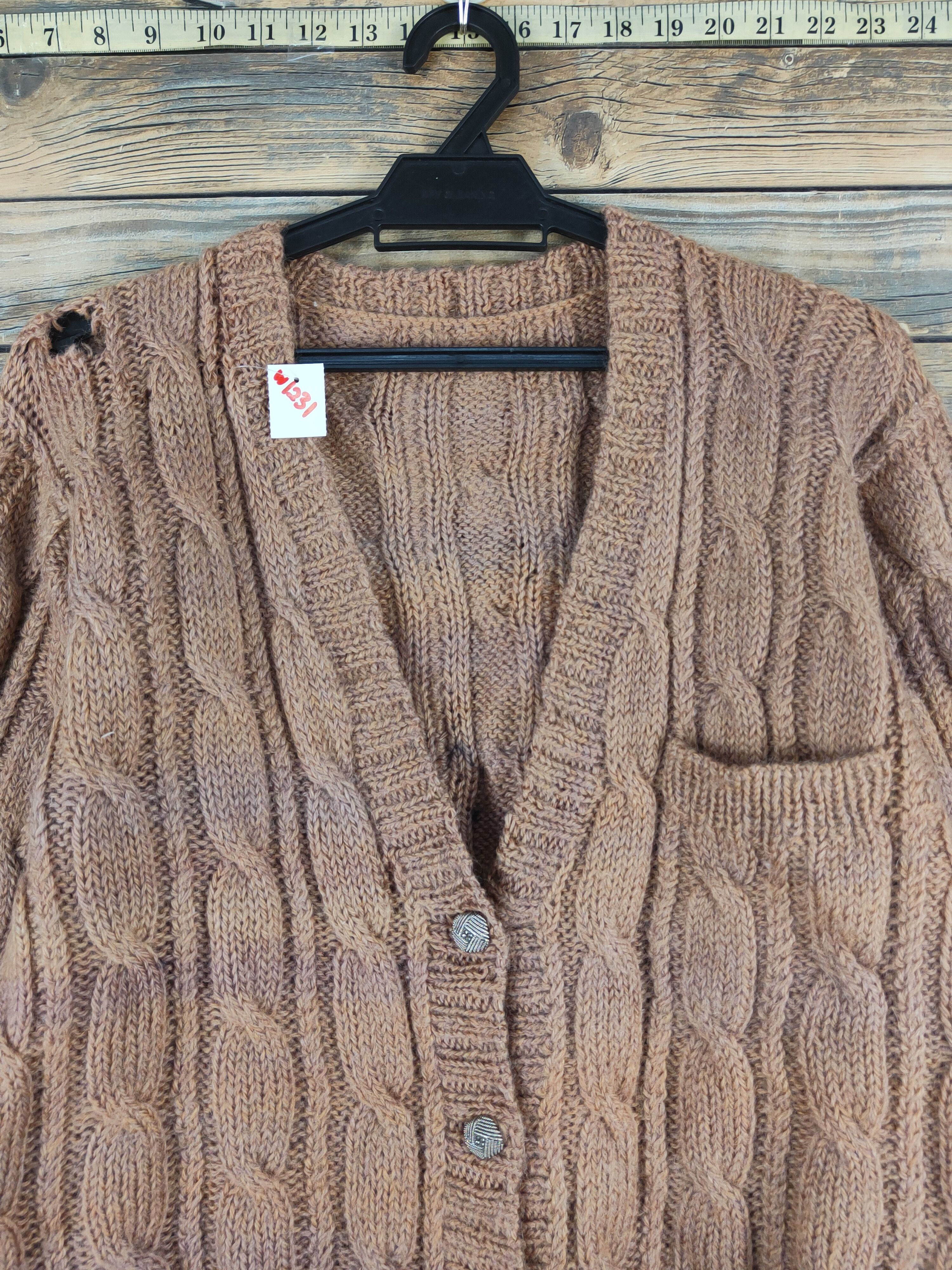 Japanese Brand Japan vintage faded Brown ripped Knitwear Cardigan #W1231 Size S / US 4 / IT 40 - 2 Thumbnail