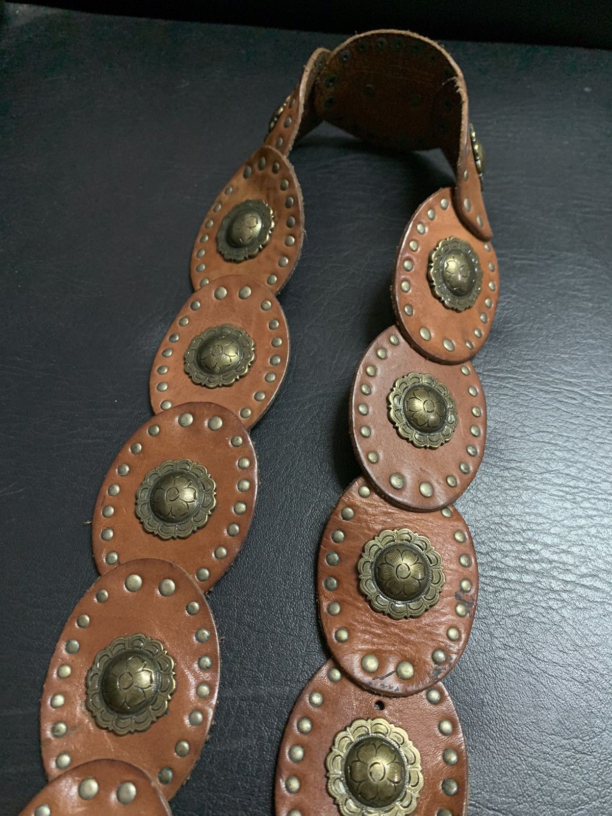 Beauty Beast × If Six Was Nine × Japanese Brand Brown genuine leather disc belt Size ONE SIZE - 3 Thumbnail