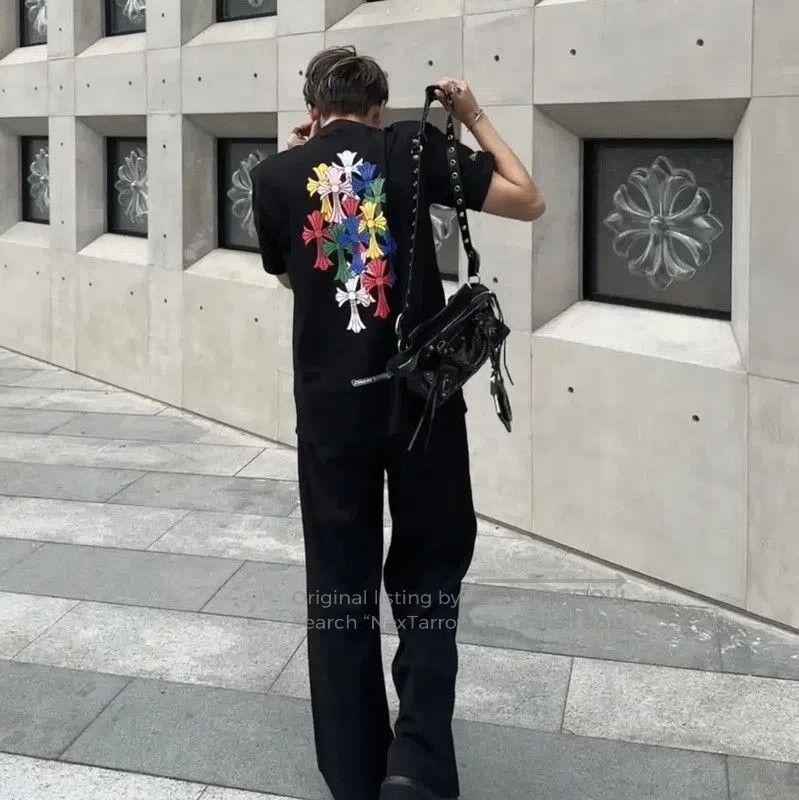 Chrome Hearts Chrome Hearts Black Cotton T-Shirt with Floral Design . Size US XXL / EU 58 / 5 - 2 Thumbnail