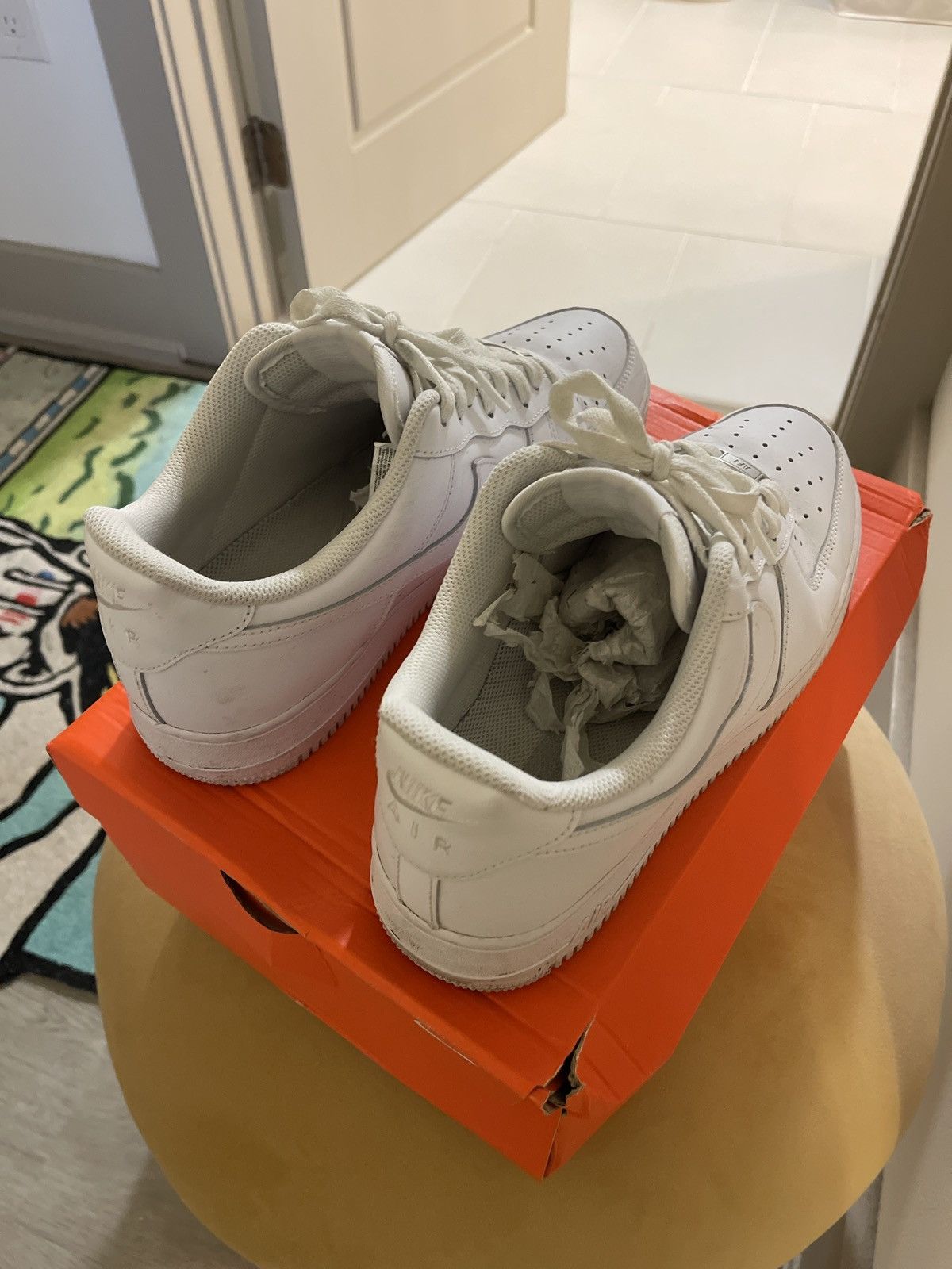 Nike White Nike AF1 Size US 10 / EU 43 - 4 Thumbnail