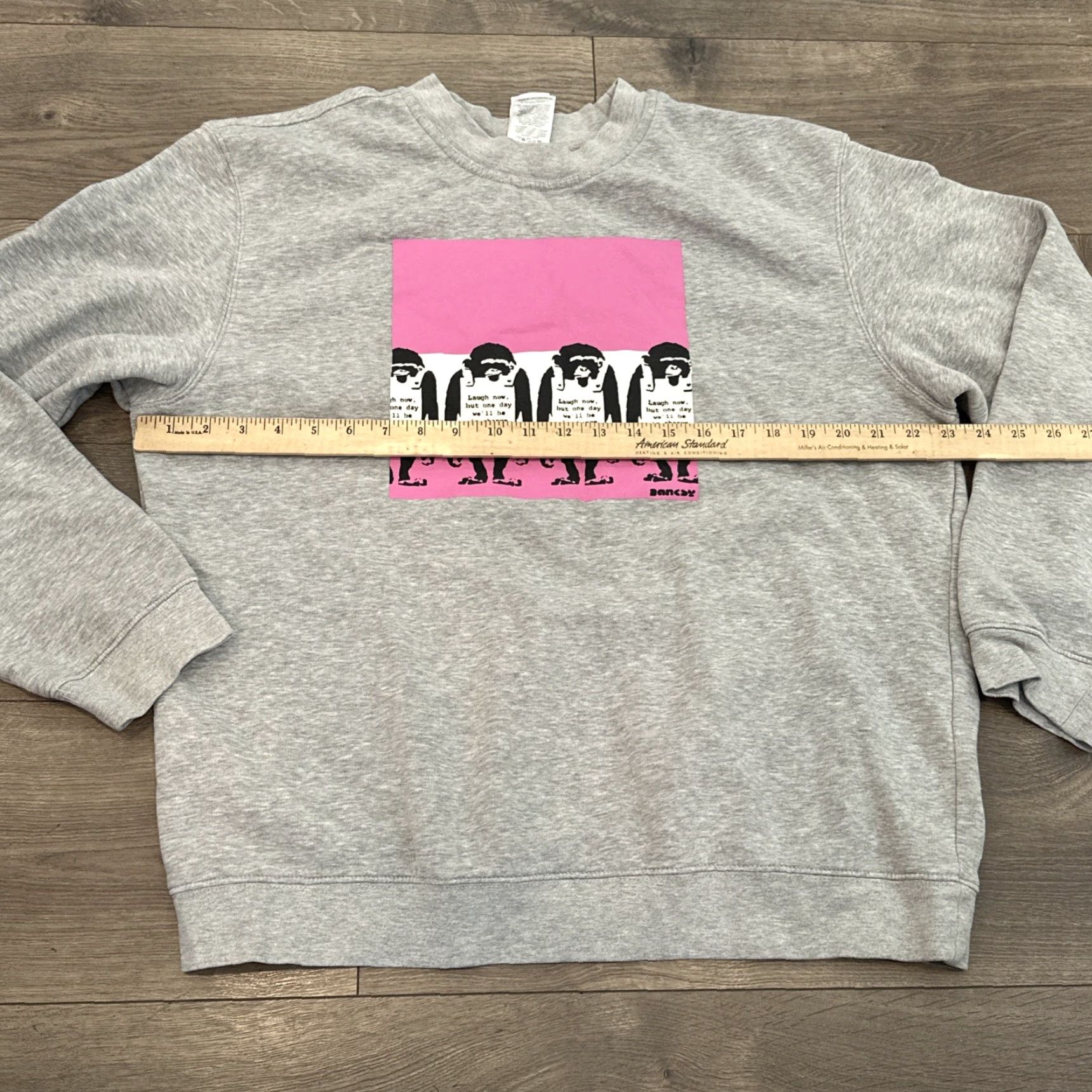 Vintage Banksy From Amsterdam Gray Crewneck Sweatshirt Mens XL Monkey B&C Collection Size US XL / EU 56 / 4 - 5 Thumbnail