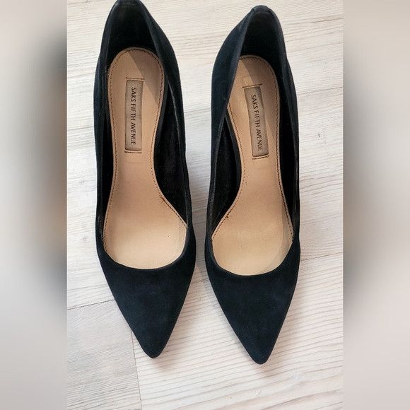 Saks Fifth Avenue High velvet pumps - Saks Fifth Avenue Size US 7.5 / IT 37.5 - 2 Thumbnail