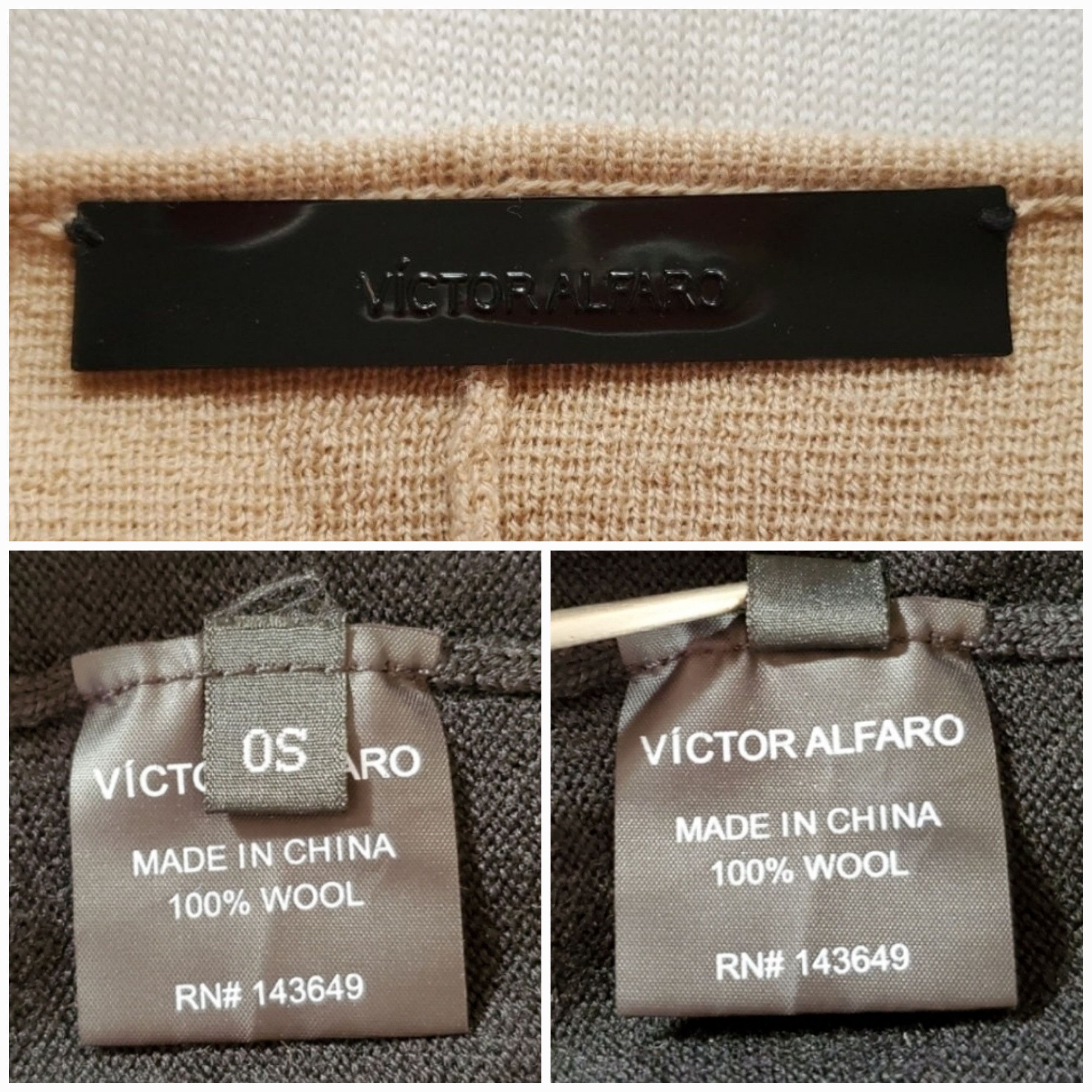 Other Victor Alfaro OS Cardigan Duster Colorblock 100% Wool Beige Size ONE SIZE - 9 Thumbnail
