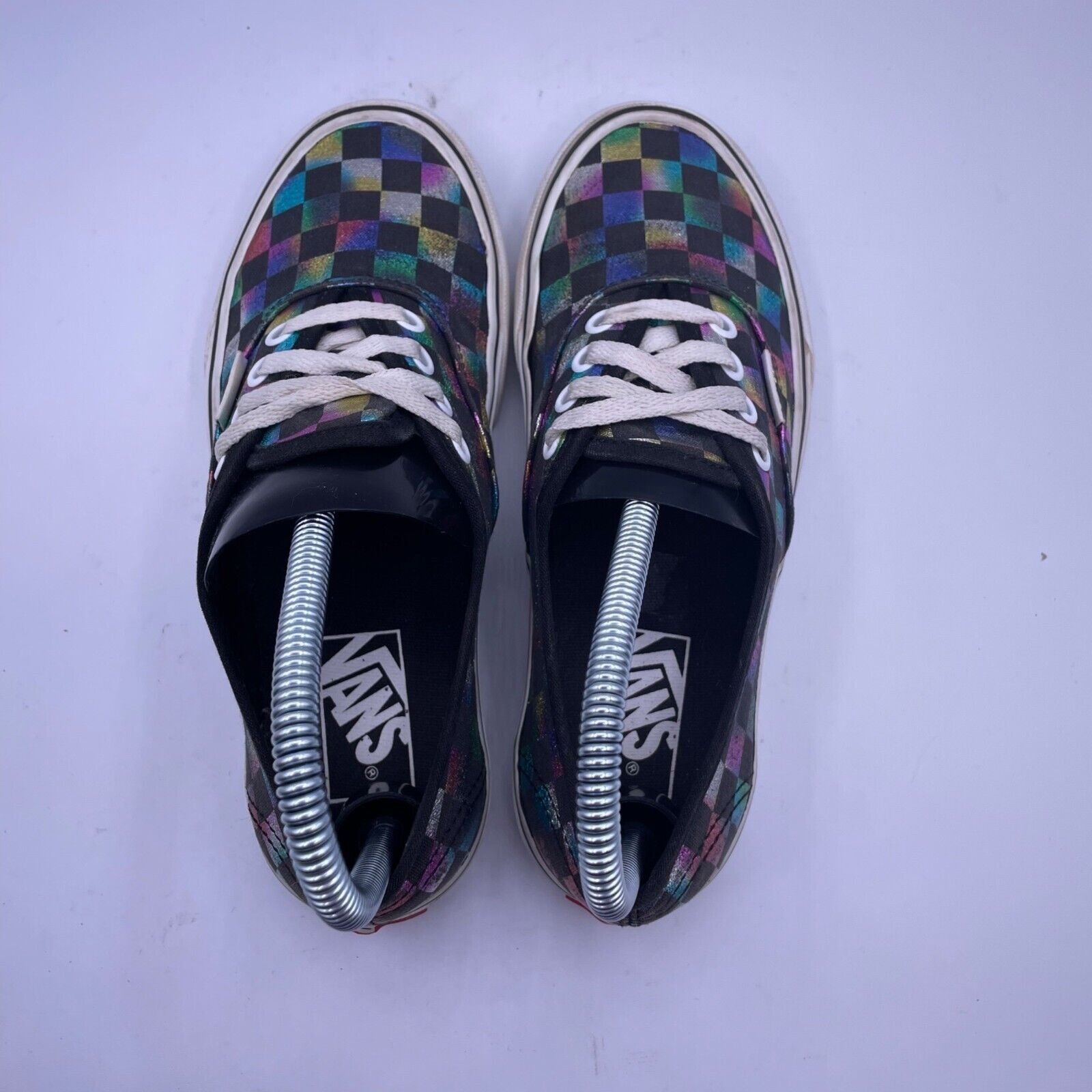 Vans Vans Authentic Iridescent Check Black Canvas Shoes Womens 6 Size US 6 / IT 36 - 7 Thumbnail