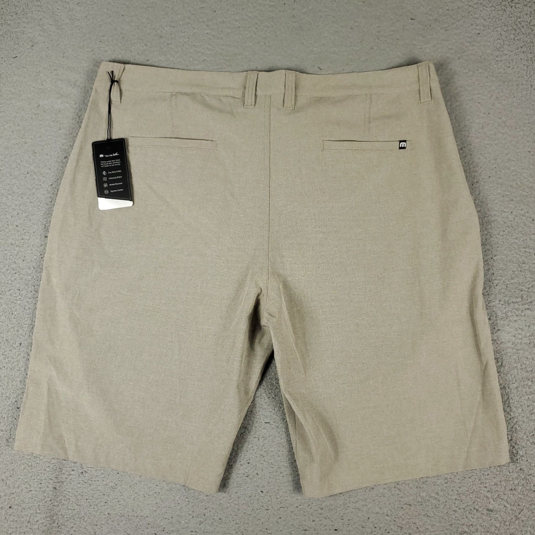 TravisMathew Travis Mathew Shorts Mens Size 42 Beige Golf Casual Flat Front Chino Stretch Pockets Inseam 10 in Size US 42 / EU 58 - 6 Thumbnail