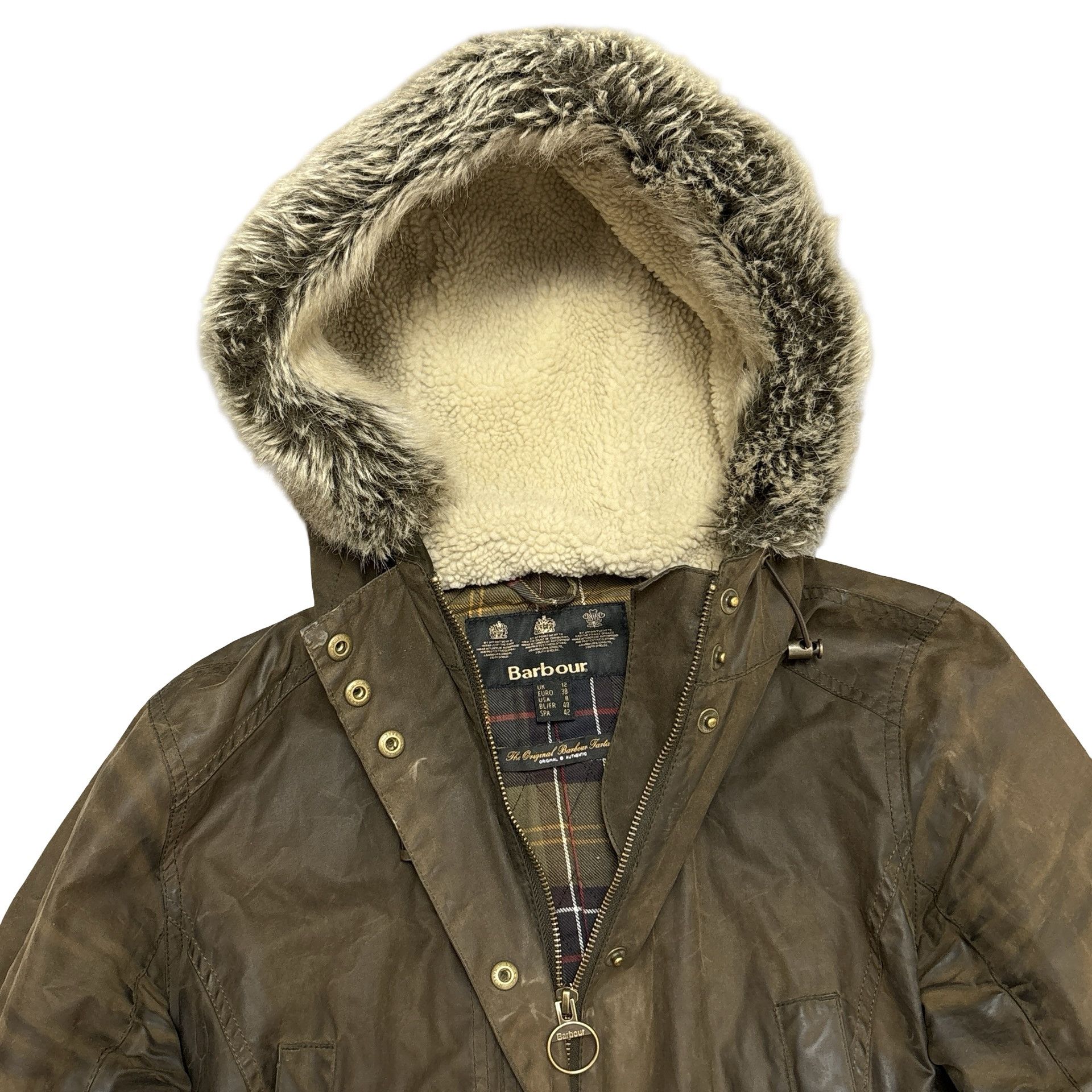 Barbour Barbour Wax Jacket Kelsall Womens Coat Faux Fur Tartan Lined Size M / US 6-8 / IT 42-44 - 6 Thumbnail