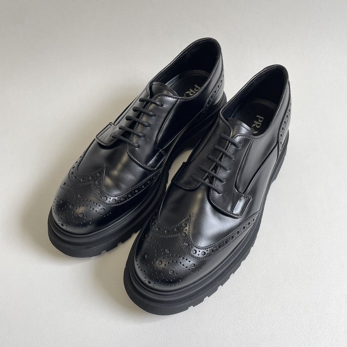 Prada A/W 19 Spazzolato Leather Brogue Shoes Size US 10 / EU 43 - 3 Thumbnail