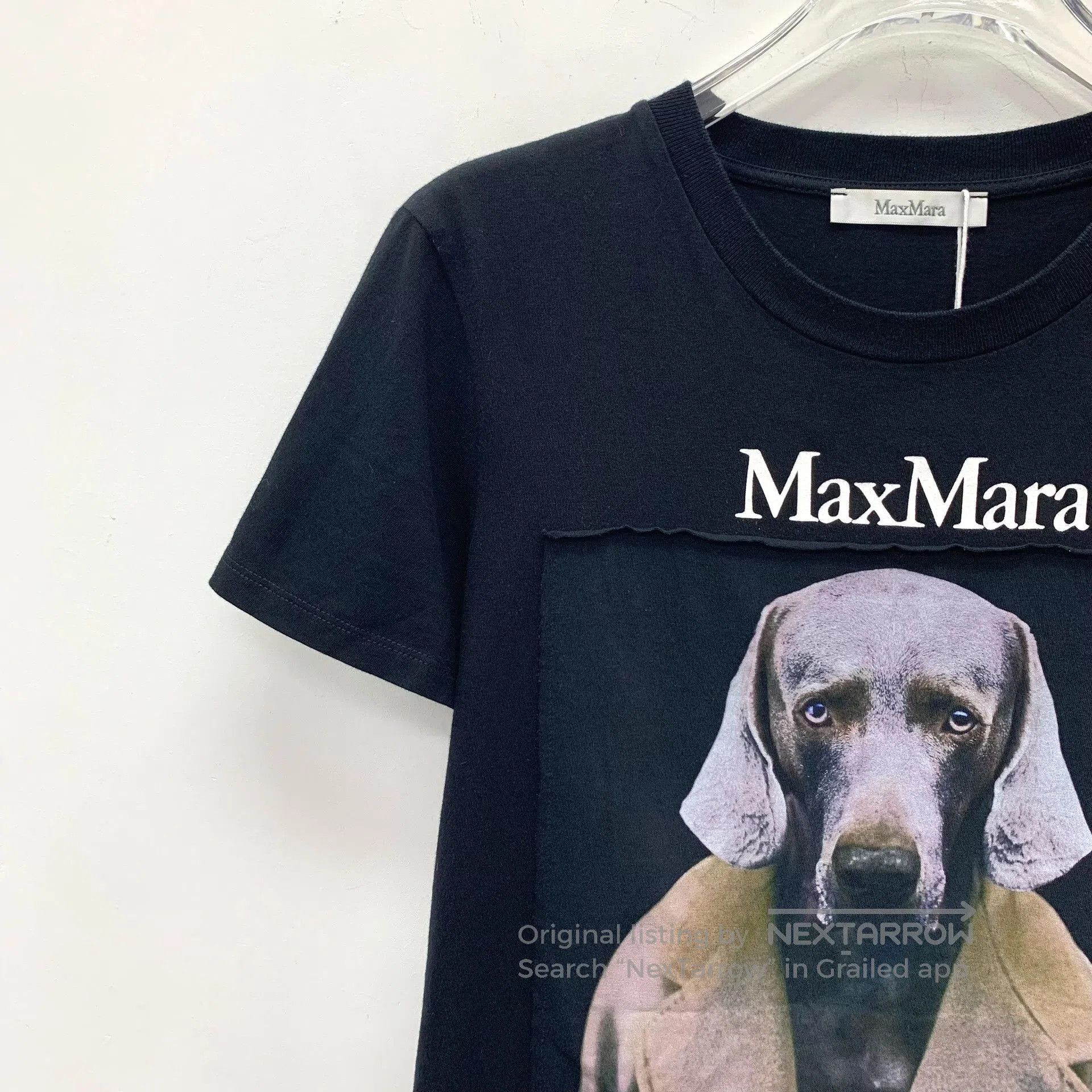 Max Mara Maxmara Black Dog Head Print T-shirt. Size M / US 6-8 / IT 42-44 - 3 Thumbnail