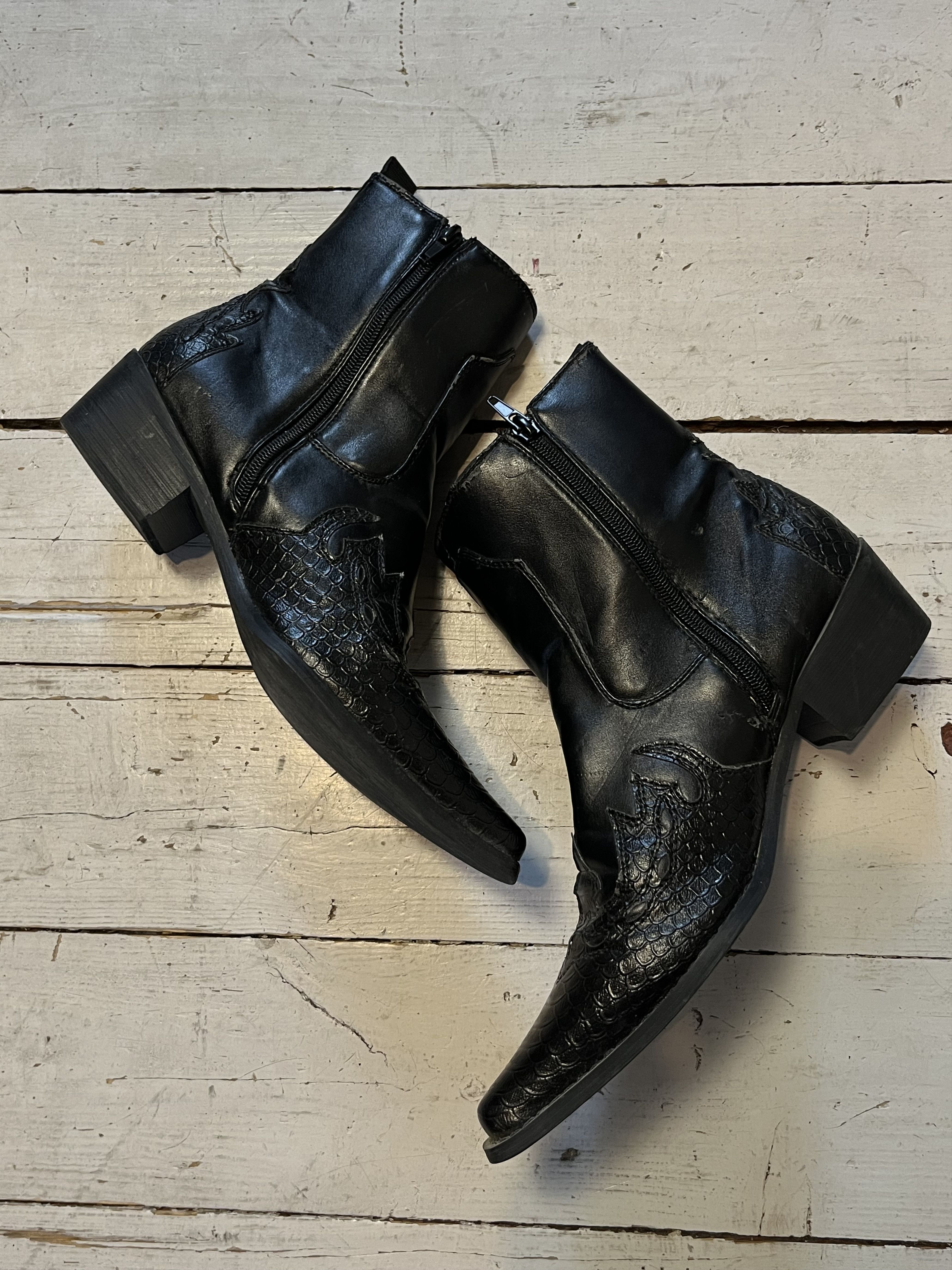 Genuine Leather × Vintage Vintage Cowboy Avan Garde Boots Size US 5 / EU 37 - 3 Thumbnail