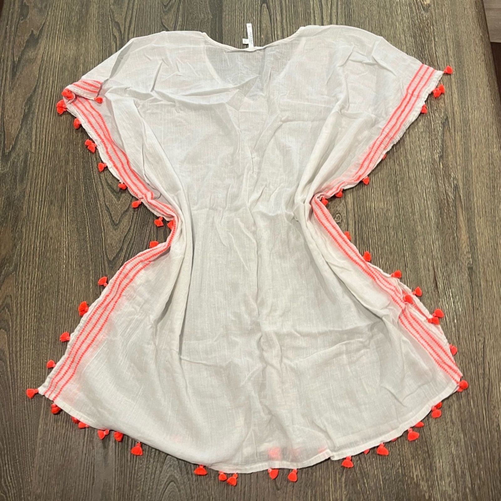 Vintage Seafolly Swim Cover Up Mini Tassle Gauze Kaftan Sheer One Sz Size ONE SIZE - 4 Thumbnail