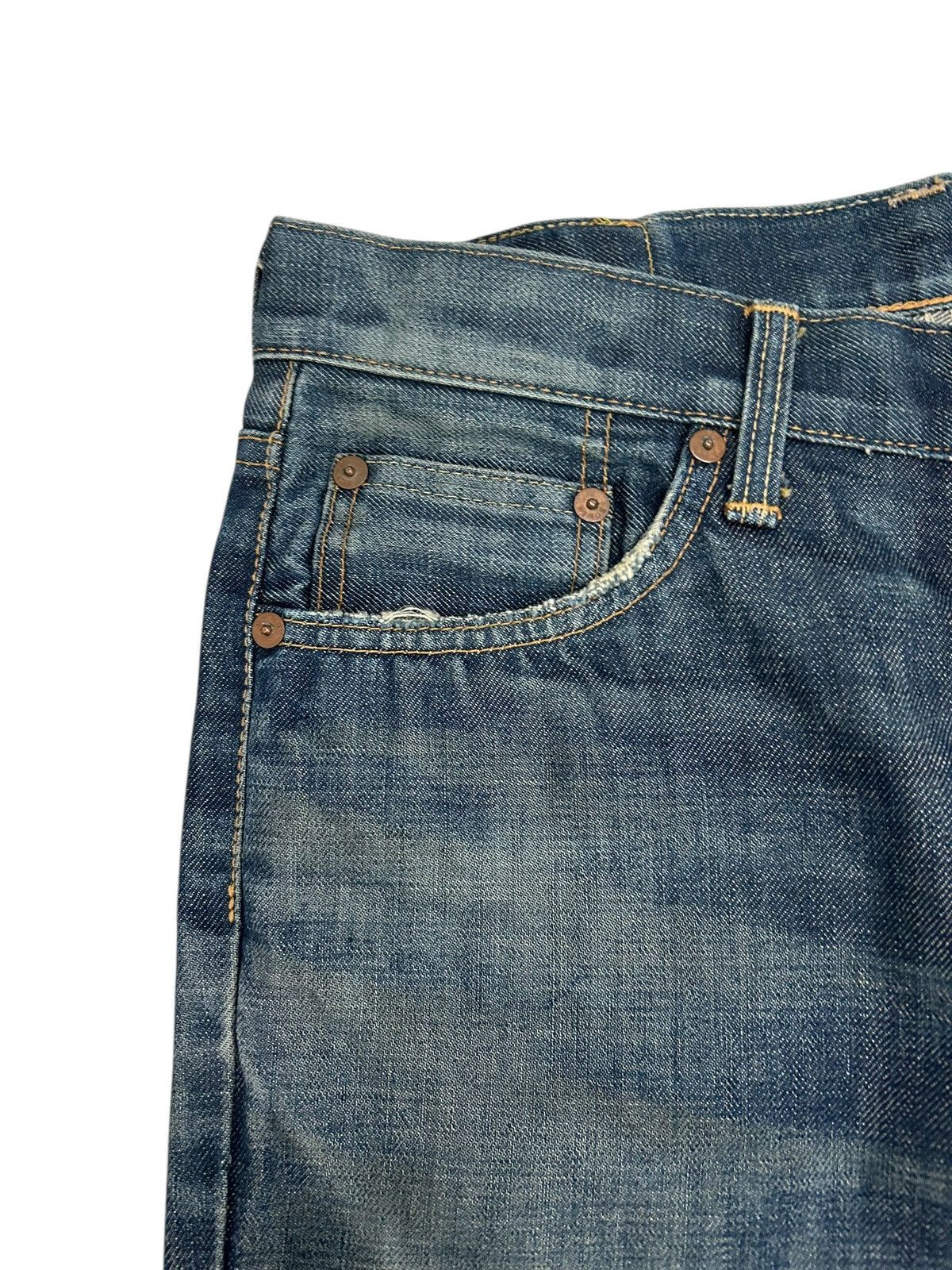 Edwin × Hysteric Glamour × Japanese Brand Vintage Edwin 800SX Flare Washed Ripped Texture Distressed Size US 29 - 12 Thumbnail