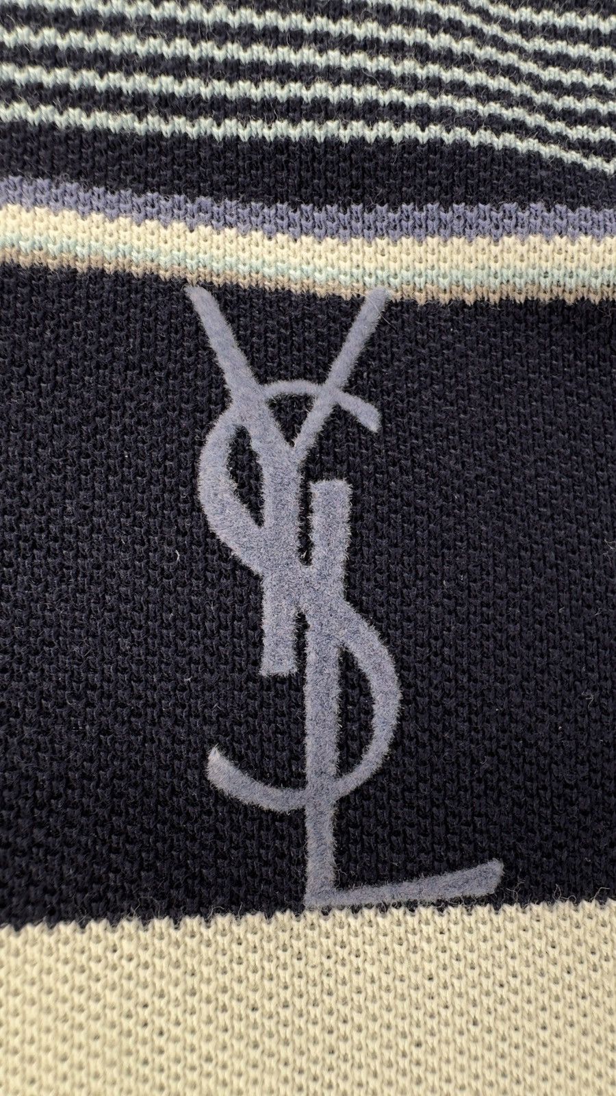 Yves Saint Laurent Yves Saint Laurent Striped Polo Shirt Size M Navy White 9/10 Size US M / EU 48-50 / 2 - 7 Thumbnail