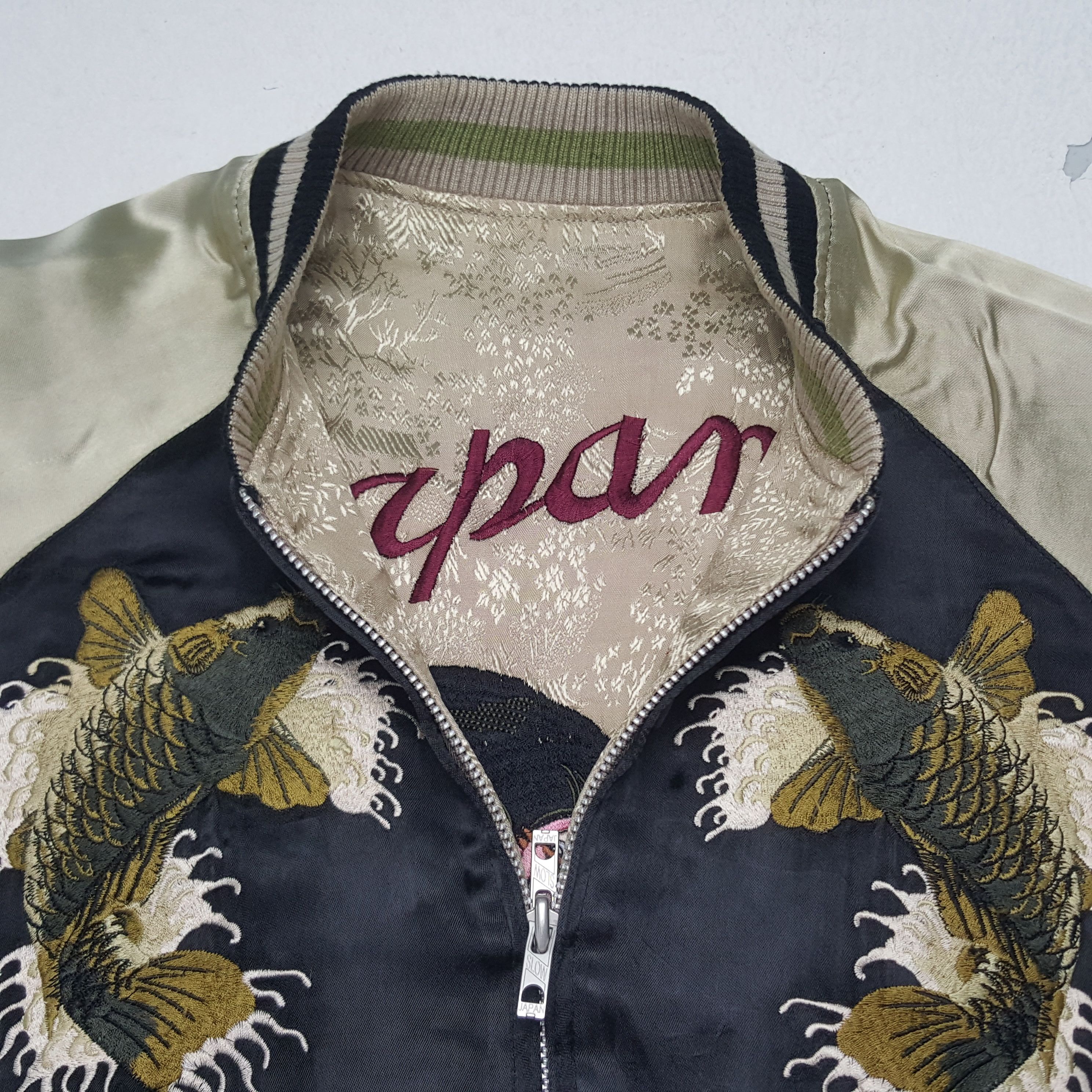 Vintage Vintage Sukajan Fish Koi Japan Reversible Zipper Jacket Size US M / EU 48-50 / 2 - 9 Thumbnail