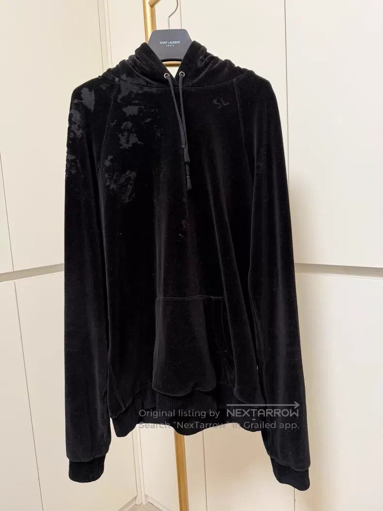 Saint Laurent Paris Saint Laurent Paris Black Velvet Hoodie XL Size i Size US XL / EU 56 / 4 - 1 Thumbnail