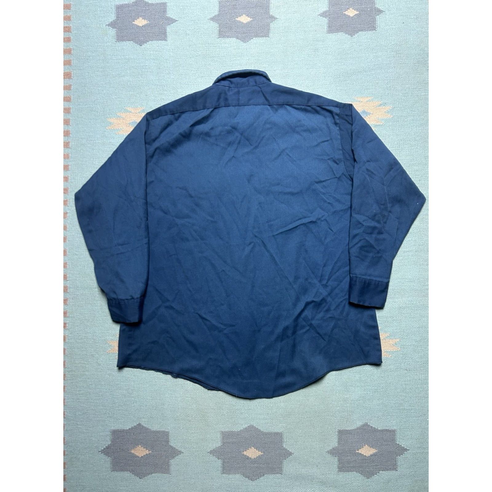 Dickies VINTAGE Dickies Long Sleeve Work Shirt Chino Twill Distressed Blue Men’s XL Size US XL / EU 56 / 4 - 7 Thumbnail