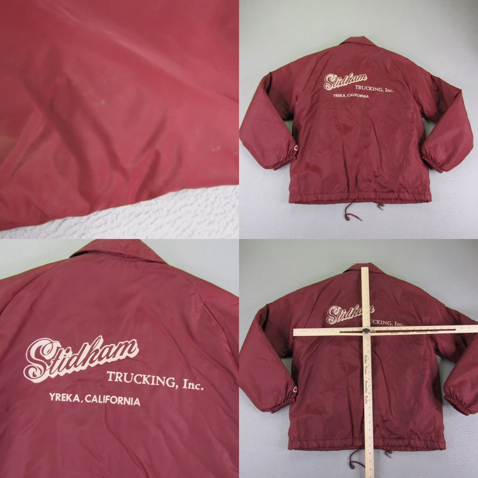 Champion VINTAGE Champion Jacket Mens Medium Red Windbreaker Snap Up Faux Fur Lined 70s Windproof Outdoor Sports Casual Mockup Size US M / EU 48-50 / 2 - 8 Thumbnail
