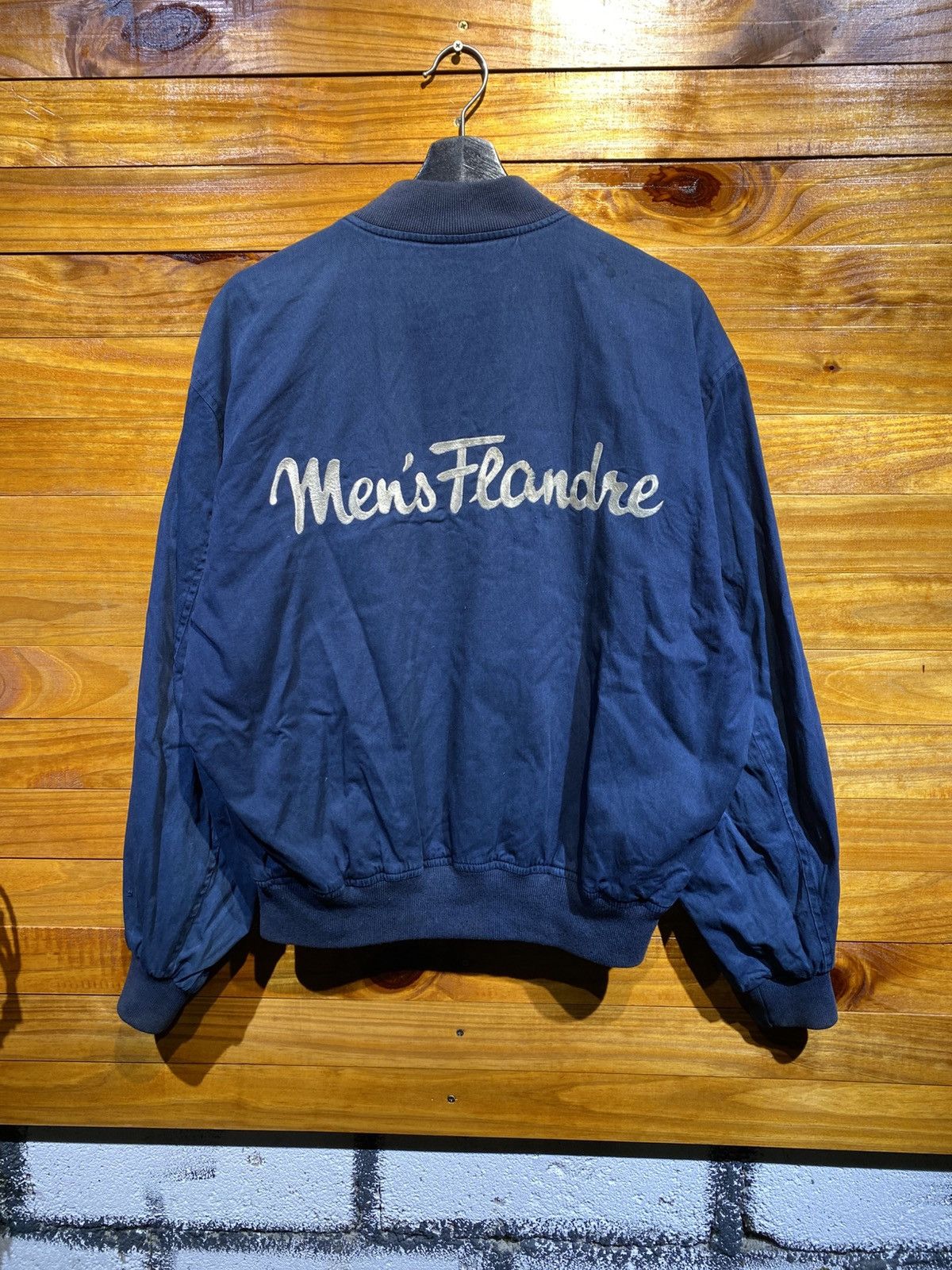 Japanese Brand Vintage Men’s Flandre Navy Bomber Jacket 100% Cotton, Japan Size US M / EU 48-50 / 2 - 7 Thumbnail