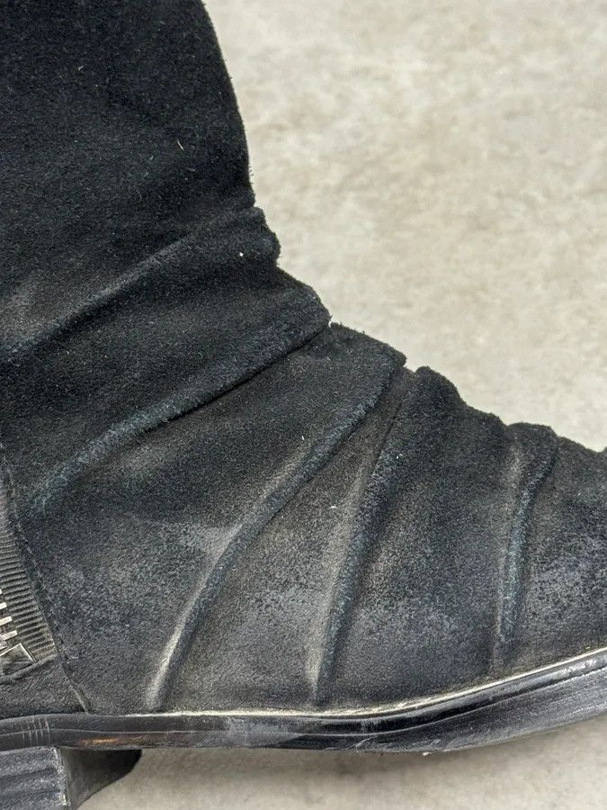 Vintage Amiri Black Eroded Suede Leather Zipper Boots Size US 8 / EU 41 - 4 Thumbnail
