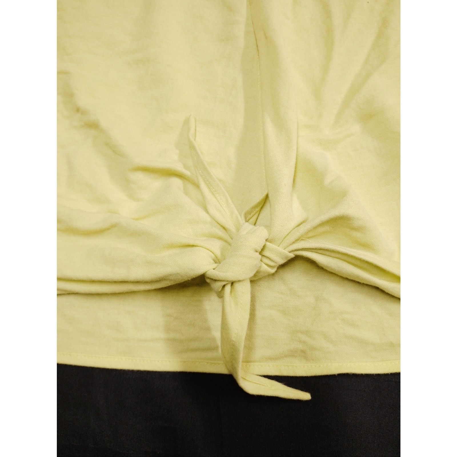 Zara Zara Bright Neon Green Yellow Tie-Front V NeckTop Size M / US 6-8 / IT 42-44 - 2 Thumbnail