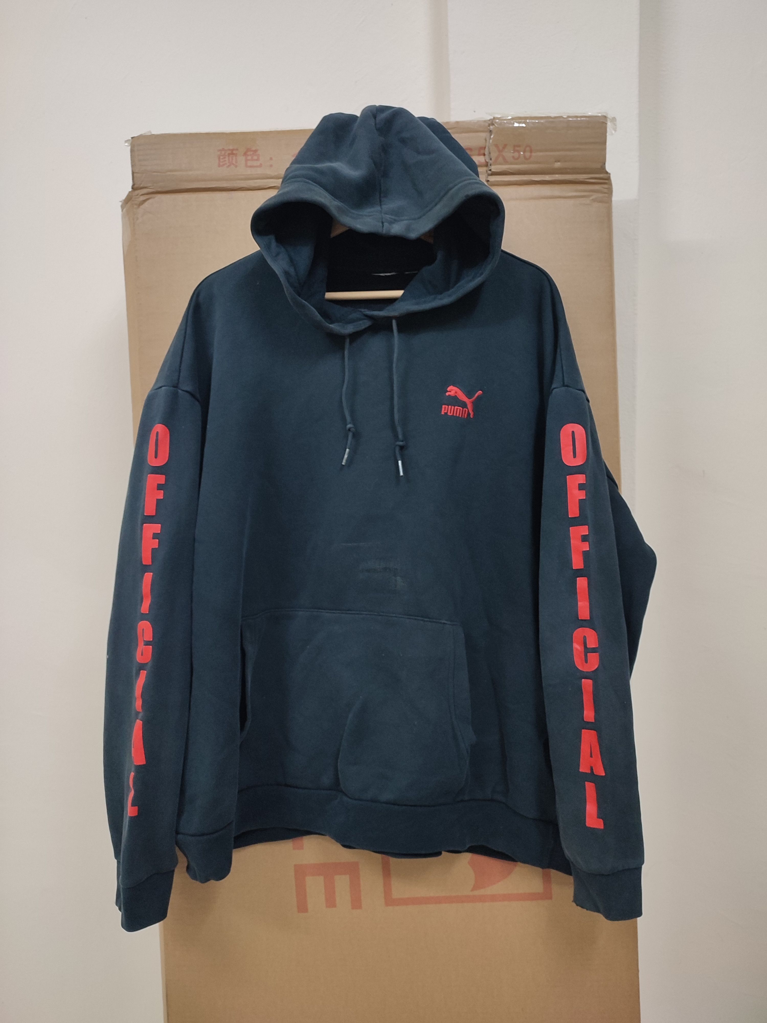 image of Vintage Official Puma Se International Hoodie in Black, Men's (Size 2XL)