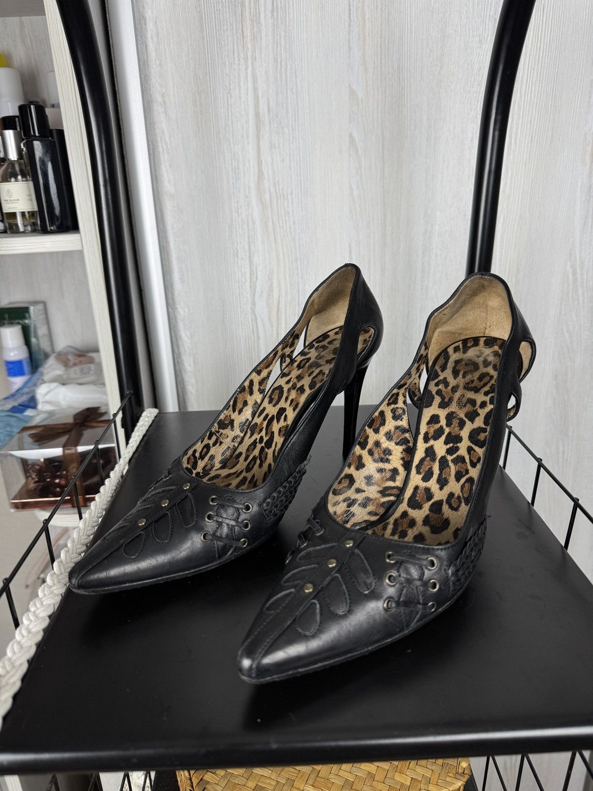 Dolce & Gabbana Dolce & Gabbana vintage black leopard heels slingbacks Size US 11 / IT 41 - 9 Thumbnail