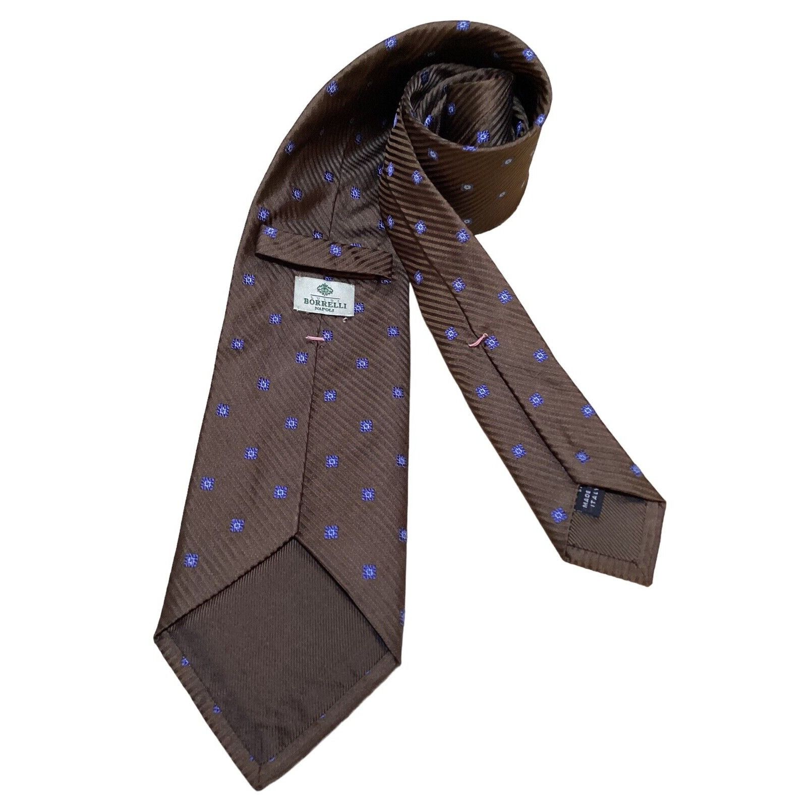 Luigi Borrelli LUIGI BORRELLI NAPOLI Brown Geometric Silk Tie Made In Italy Size ONE SIZE - 2 Thumbnail