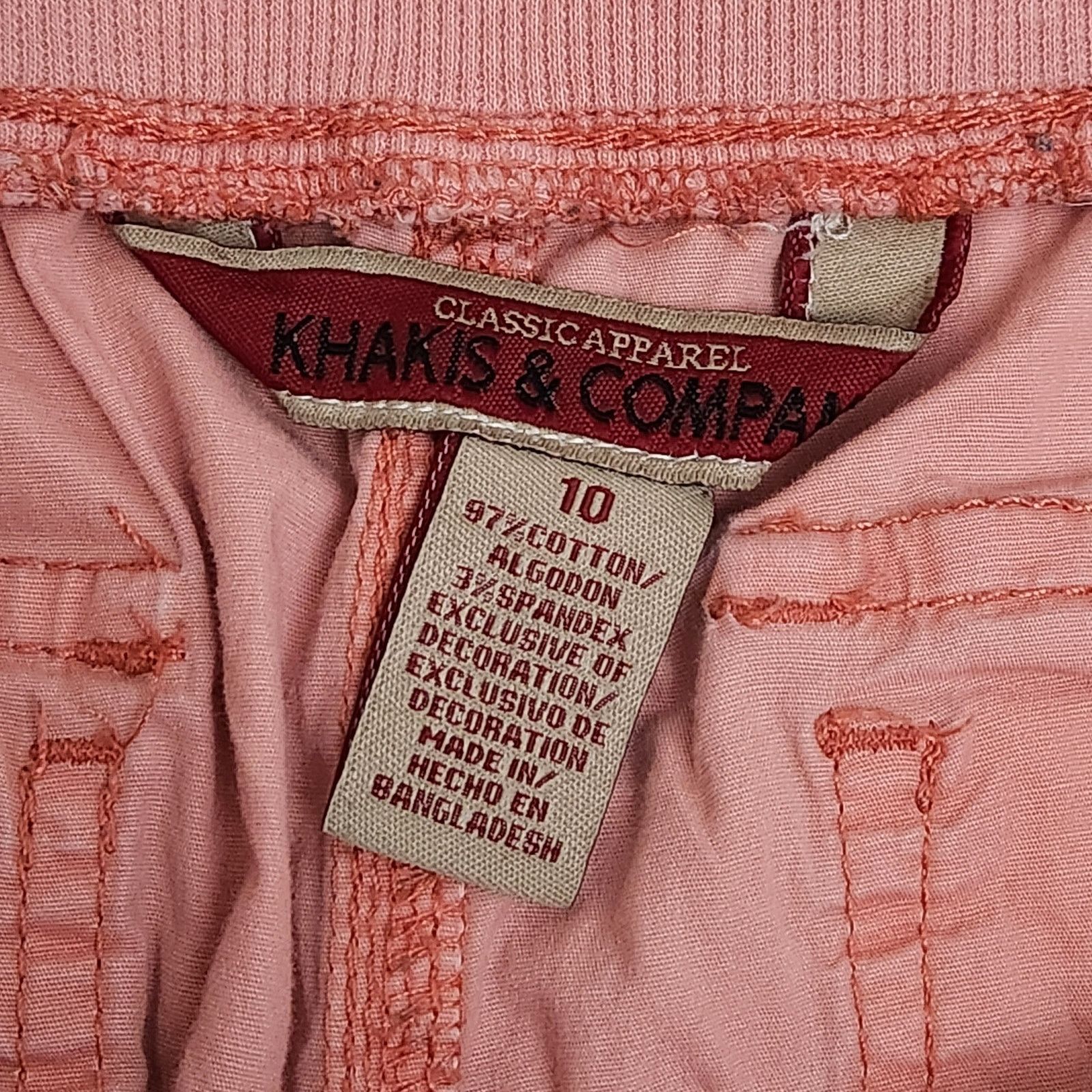 Other Khakis & Company Orange Roll Tab Hem Flat Front Shorts 10 Size 35" - 5 Thumbnail