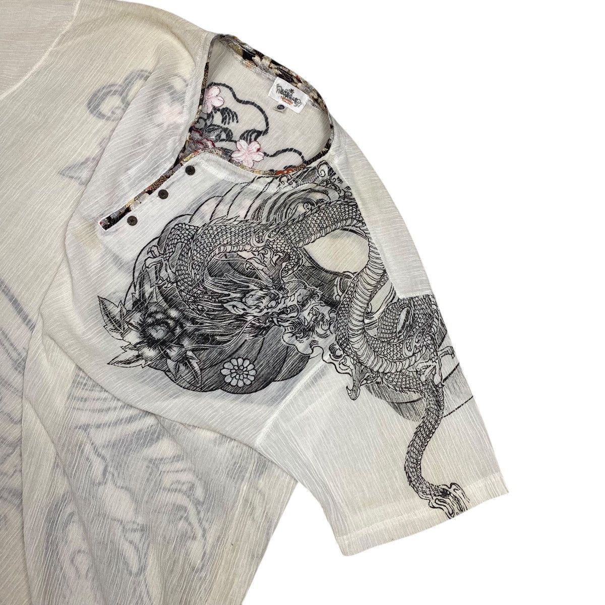 Japanese Brand Kara Kuri Tamashii Embroidery Dragon Shirts Size US XXL / EU 58 / 5 - 3 Thumbnail