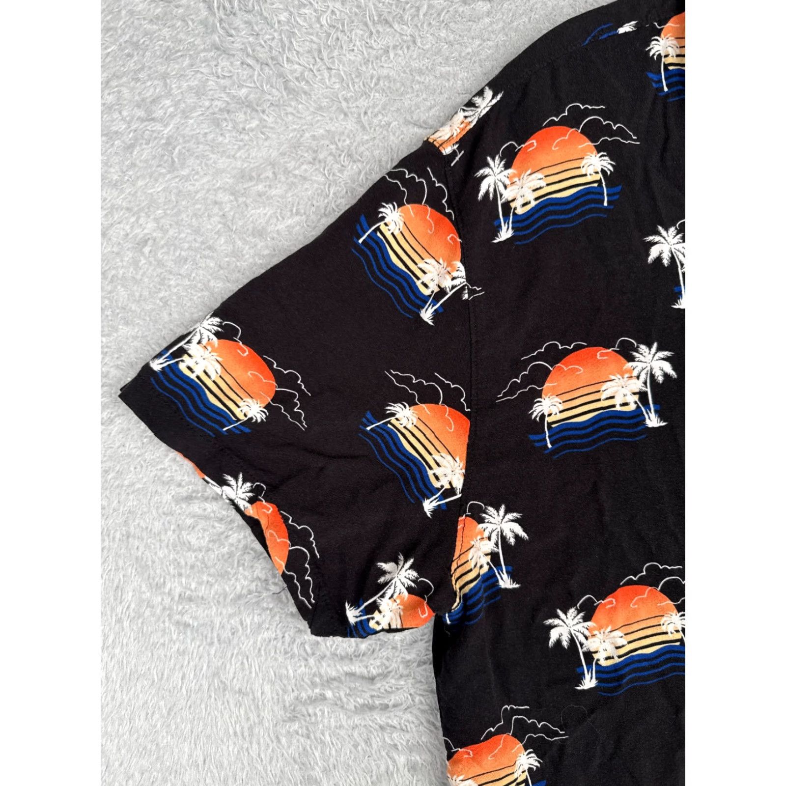 Vintage No Boundaries Shirt Men XL Black Orange Beach Sunset 100% Rayon Hawaiian Resort Aloha Beach Casual Shirt Size US XL / EU 56 / 4 - 3 Thumbnail