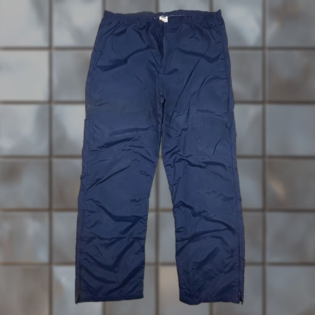 Nike VINTAGE Nike Track Pants Mens L Navy 70s Nylon Windbreaker Zip Leg USA Sportswear Activewear Running & Gym Womens Mens Boys Girls Size US 33 - 1 Thumbnail