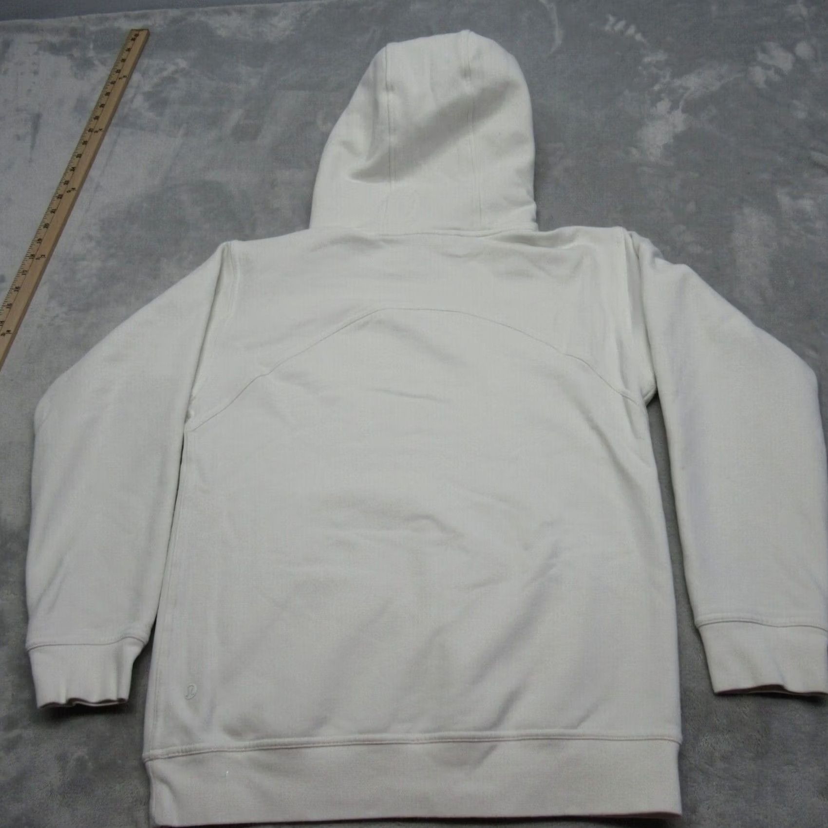 Lululemon VINTAGE: no | Lululemon Hoodie Womens 6 White Pockets Fleece Pullover Sweatshirt Activewear Size M / US 6-8 / IT 42-44 - 3 Thumbnail